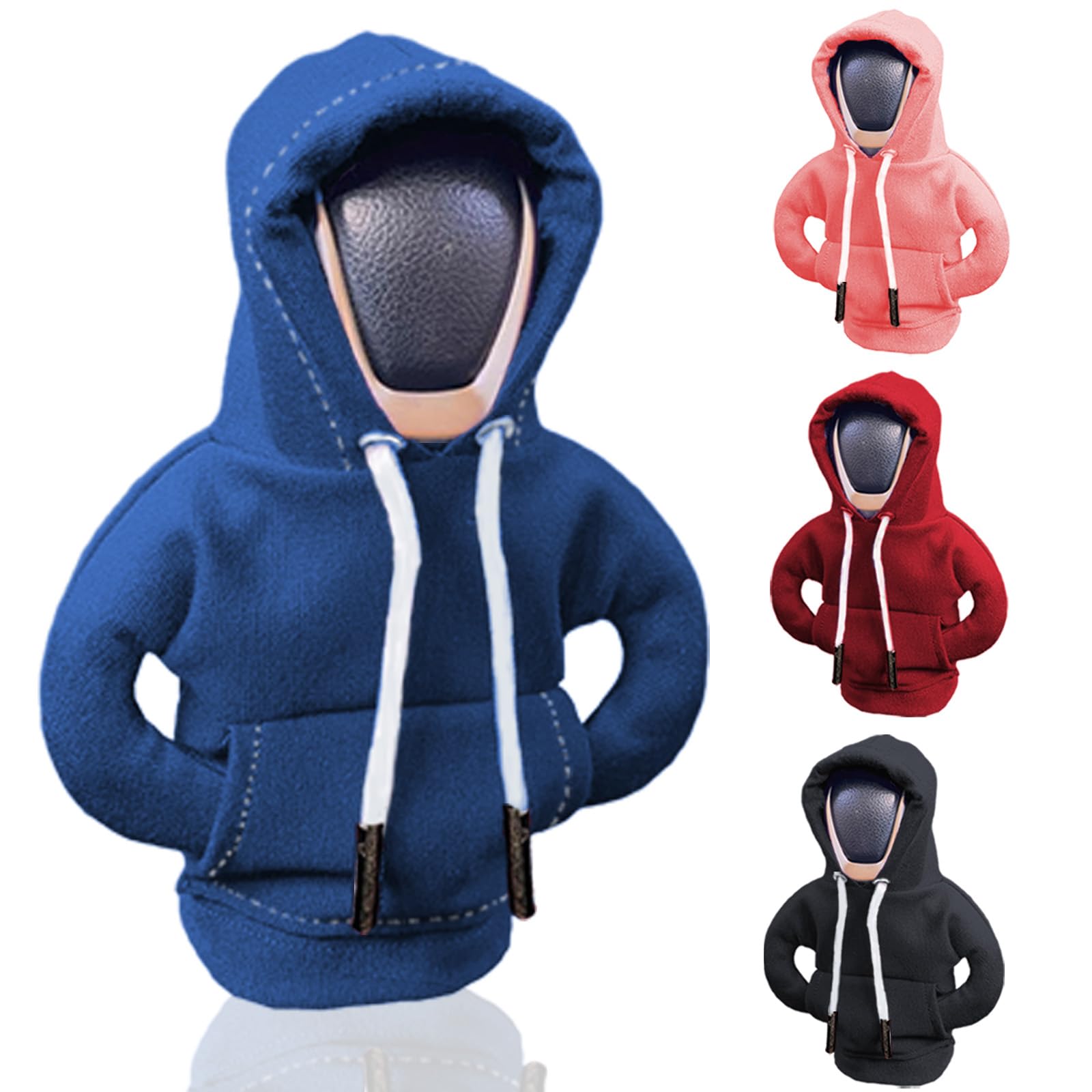 Gear Stick Hoodie, Funny Car Accessories Hoodie Gear Stick Cover, Car Interior Gearstick Hoodie, Dress Your Knob up with Hoodie Car Gear Shift Cover, Novelty Car Gear Knob Hoodie Decoration (Blue)