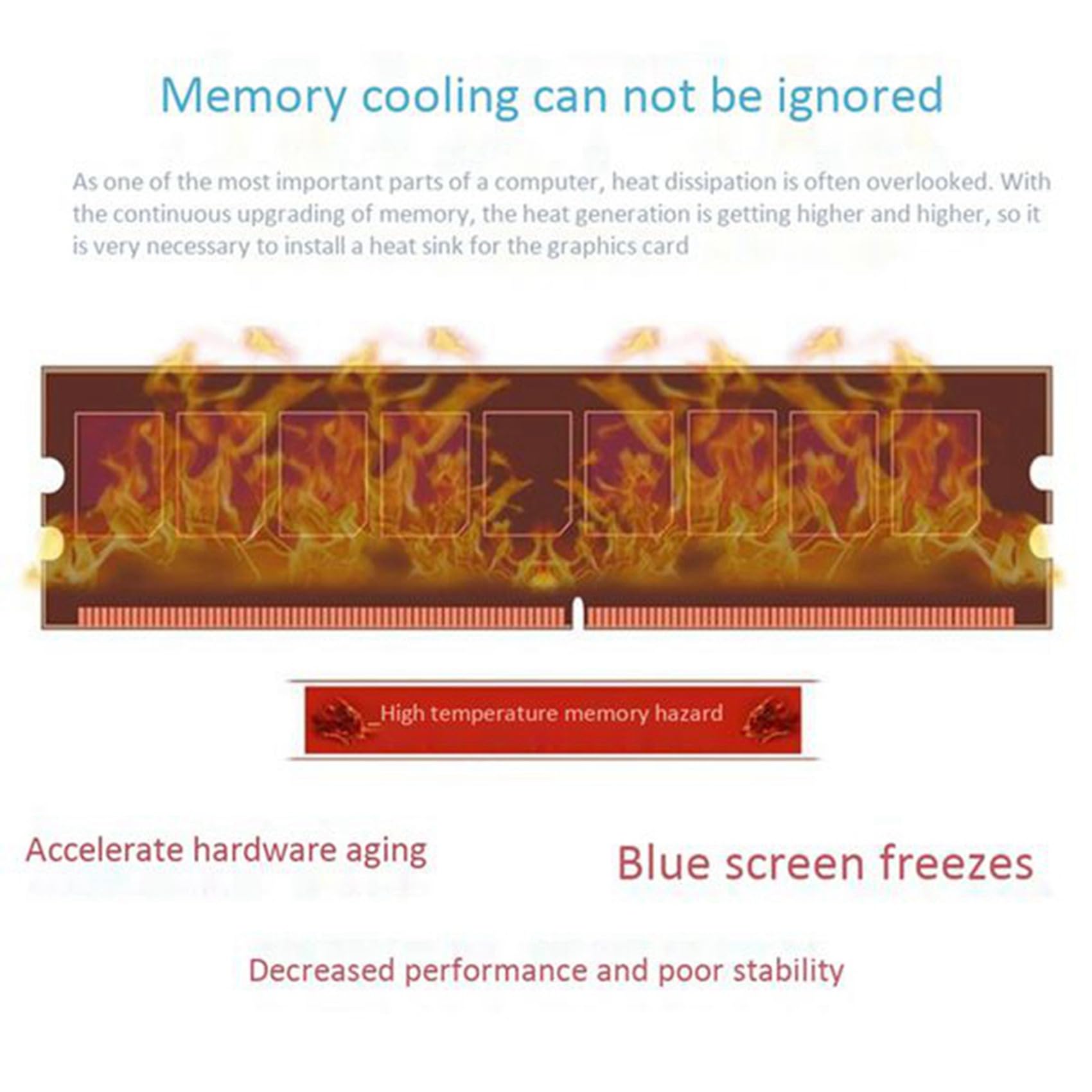rieder 6 Piezas de Radiador Disipador de RAM de Cobre Puro para Ram Enfriador de Memoria Disipador de de RefrigeracióN Radiador de Memoria de Escritorio DDR2 DDR3 DDR4