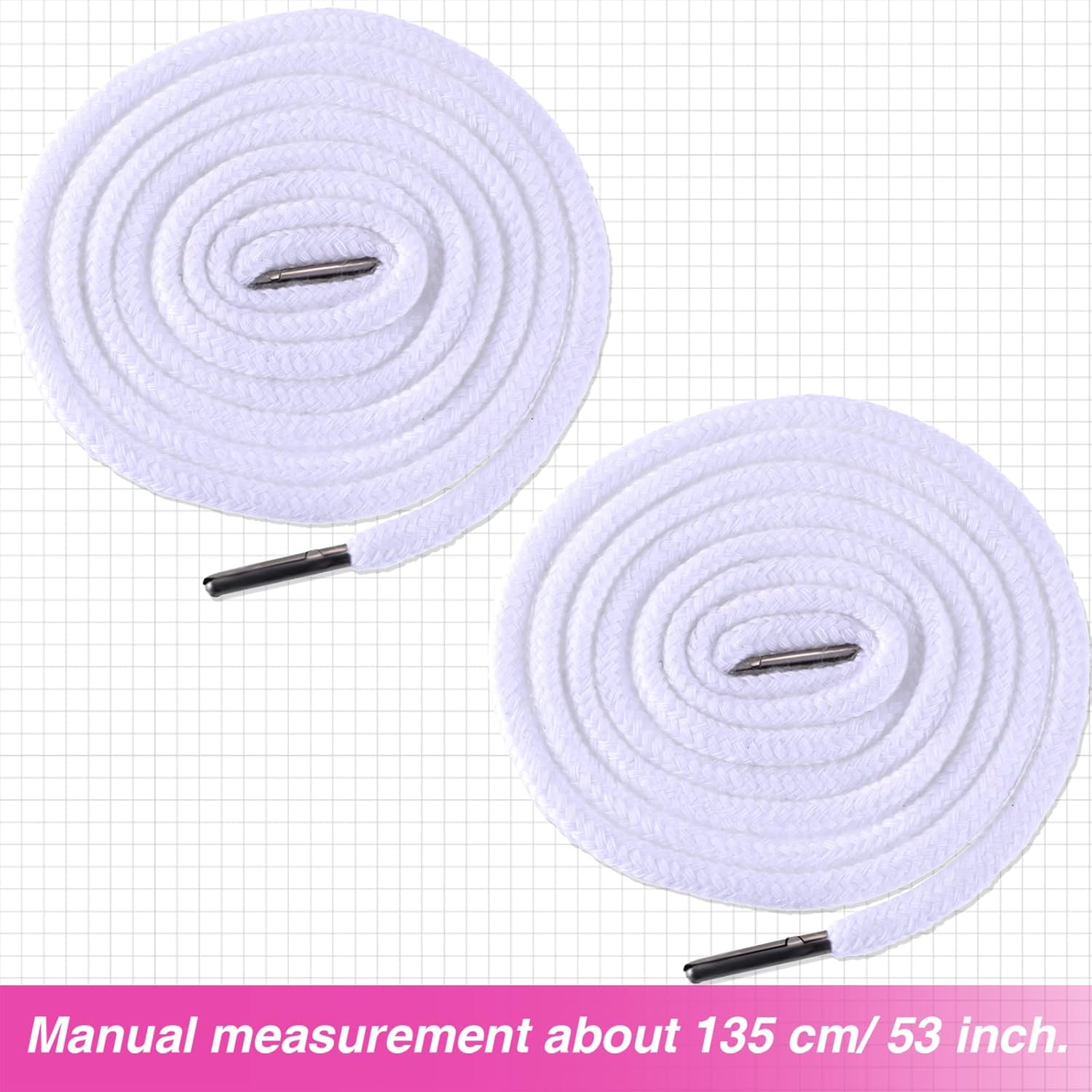Drawstring Cords Replacement Drawstrings with Easy Threader for Sweatpants Shorts Pants Jackets Coats (White)