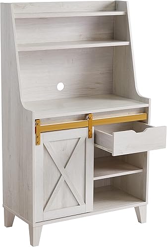 Miniatura 5 de HOMES: Inside + Out Dover Farmhouse - Estante de cocina para panadería con 7 estantes de 32 pulgadas para platos, tarros de especias, jarrones y