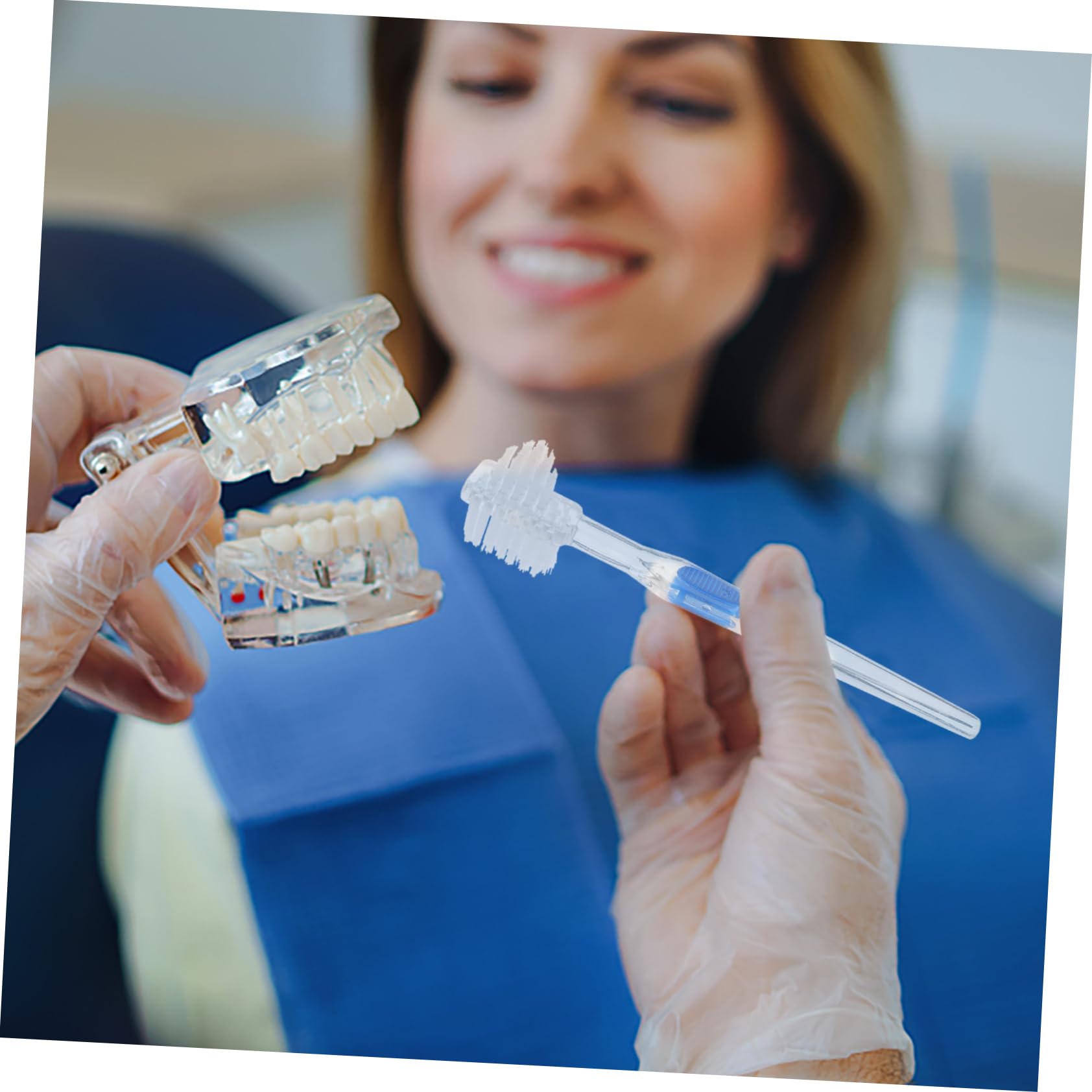 Mobestech 15pezzi Spazzolino Denti Falsi Trasparente Da Spazzola Bifacciale Per Pulizia Dentiere Manico Antiscivolo e Testina Multi-setole Per Rimuovere Macchie e Residui Alimentari