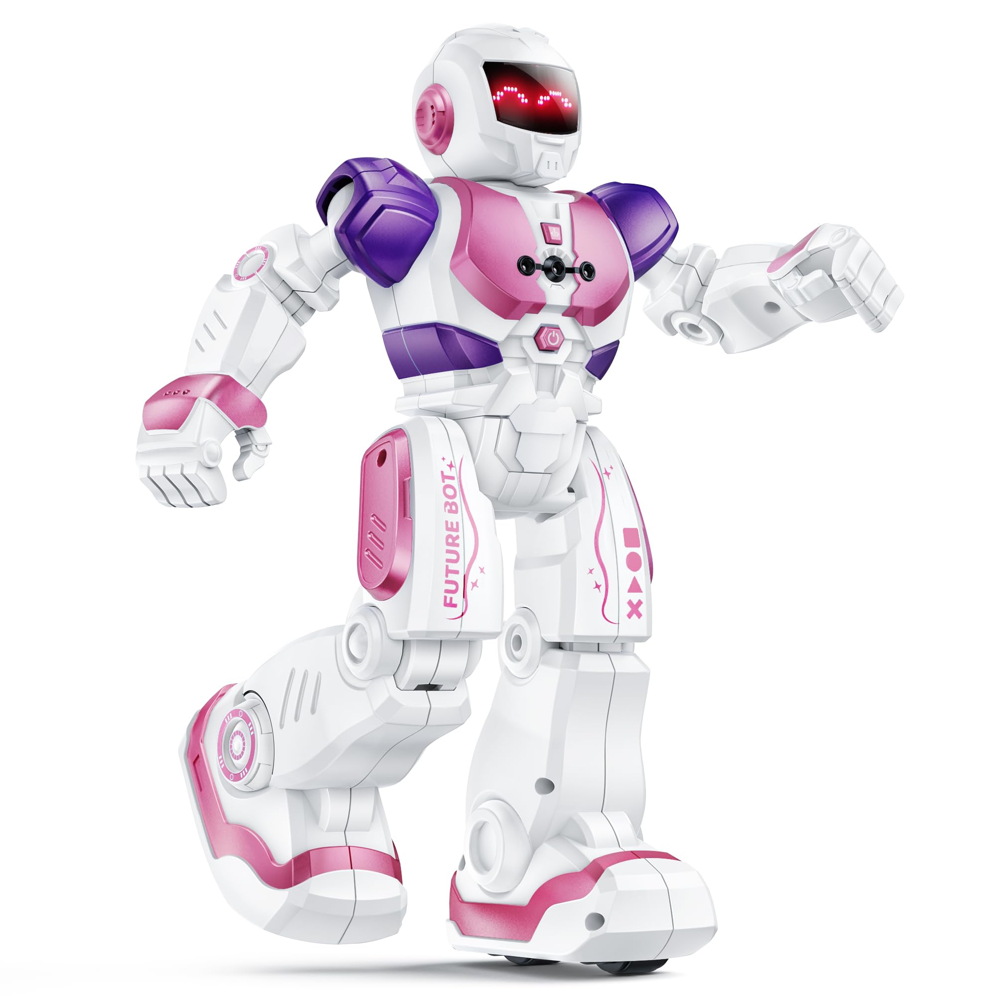 Ruko 6088 RC Robot Toys for Kids, Smart Gesture Sensing Interactive, Singing Dancing Rechargeable Programmable, Gifts for Girls & Boys 3 4 5 6 Years Old, Pink
