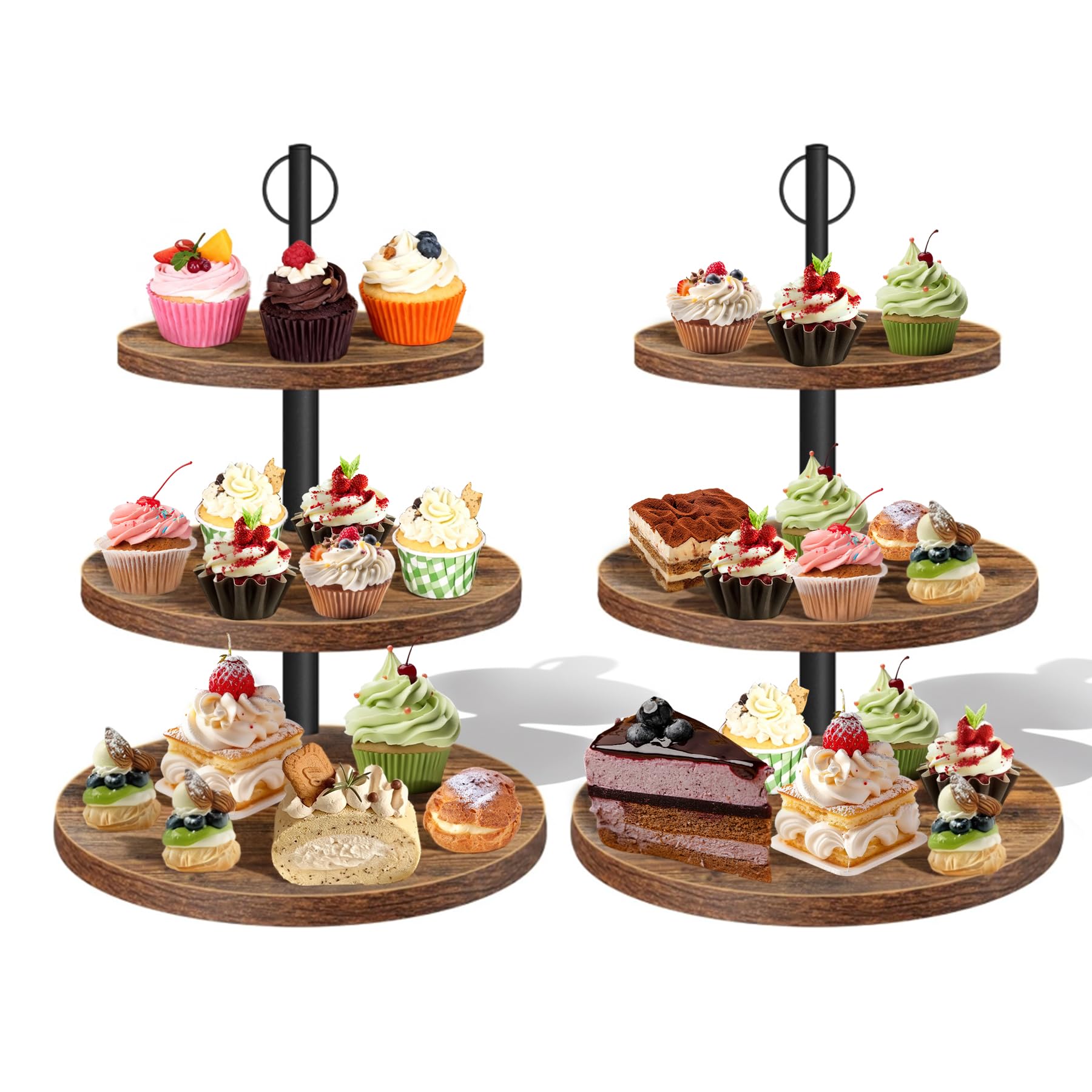 Photo 1 of JIAOHENANZE 3-Tier Rustic Cupcake Stand