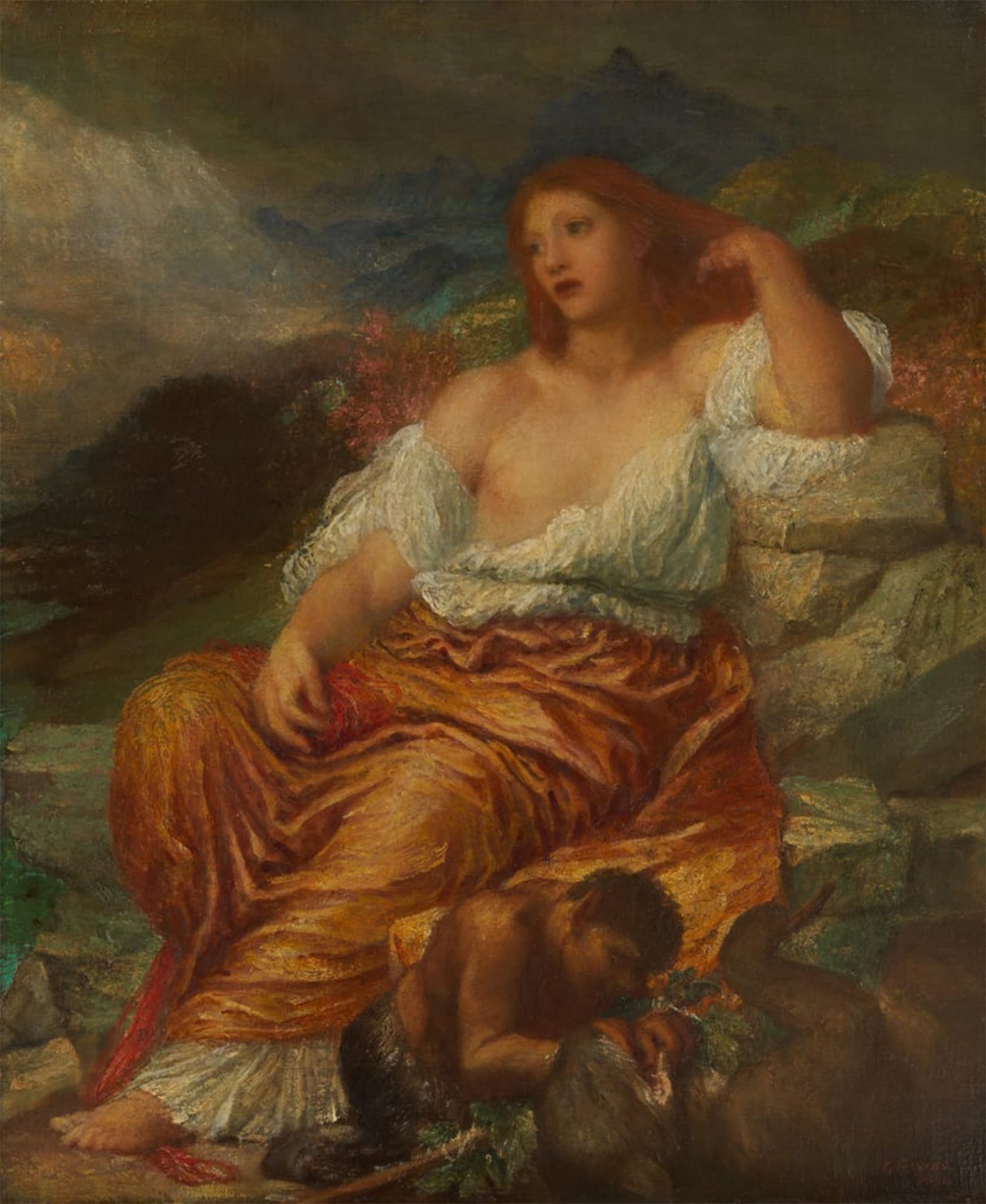 SERENDIPITP Abstract Painting Mural Print Picture Wall Decor Painting Ariadne by George Frederick Watts Vintage Wall Artwork for Home Decor 60x90cm