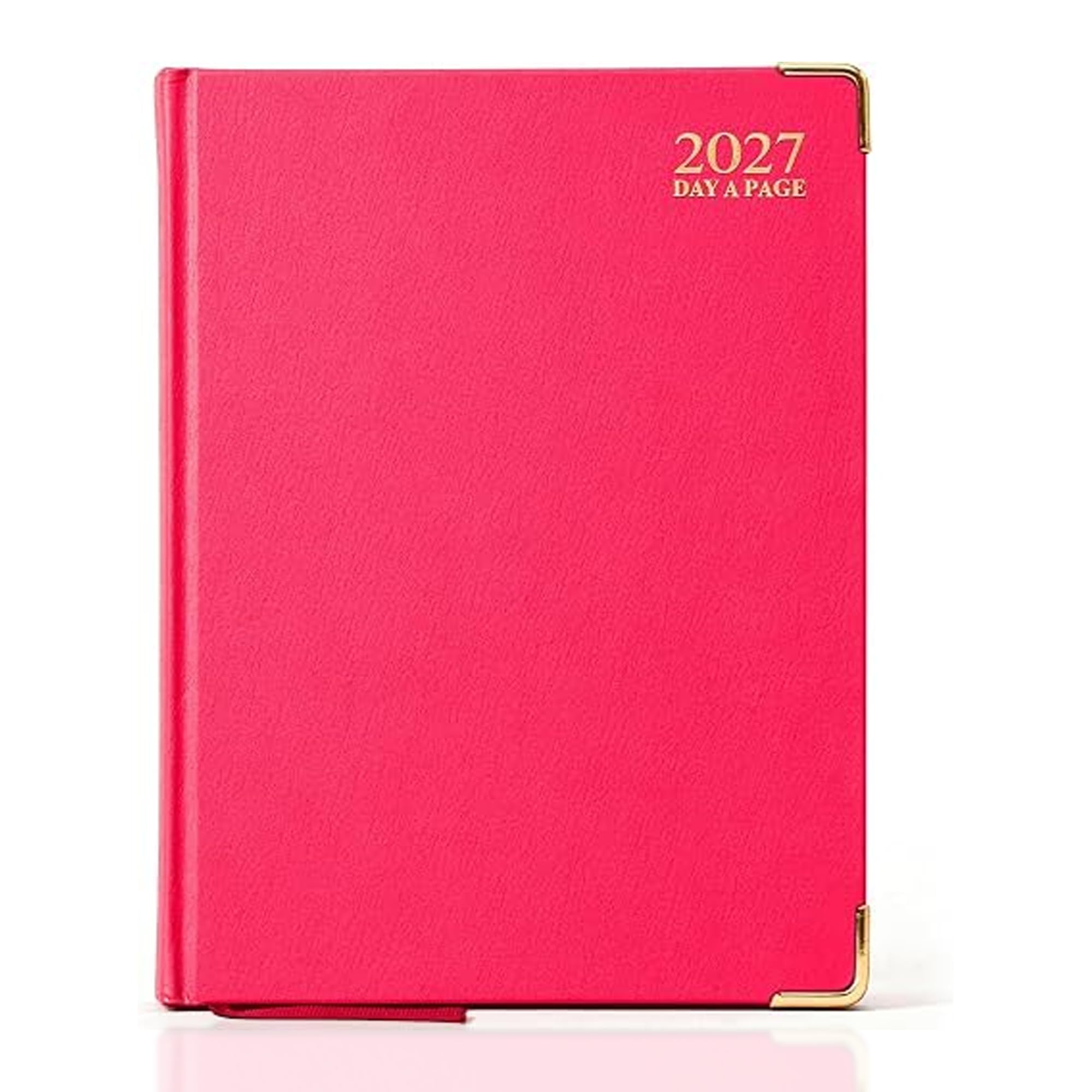 AIBULO 2027 A5 Day a Page Pink Diary Gilt Edges Hardback