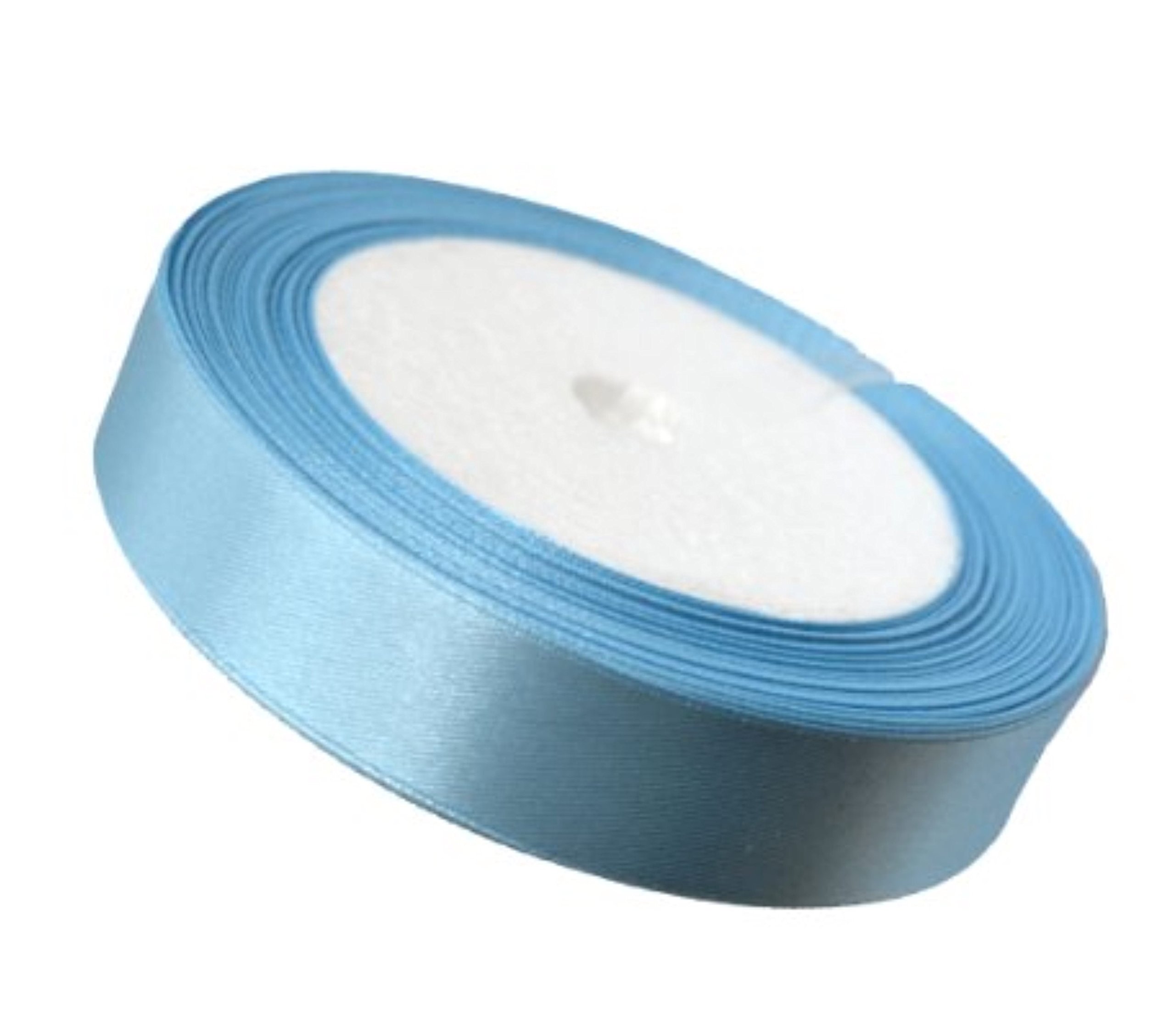 22 Meters Satin Ribbon 20mm Gift Wrap Ribbon, Ribbons for Gift Wrapping, Christmas Ribbon, Gift Wrapping Ribbon for Crafting, Wedding Party Decor (Pale Blue)