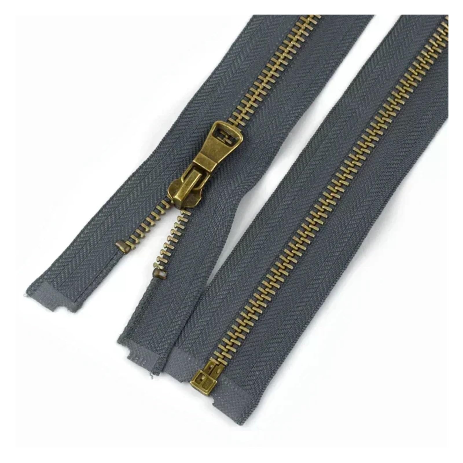 2–10 Stück 5# bronzefarbene Metallreißverschlüsse 40–80 cm offener Reißverschluss for Nähen von Kleidung, Kleidungsstück für Jacken Nähen Mäntel(DarkGary,No5-70cm,10Pcs)