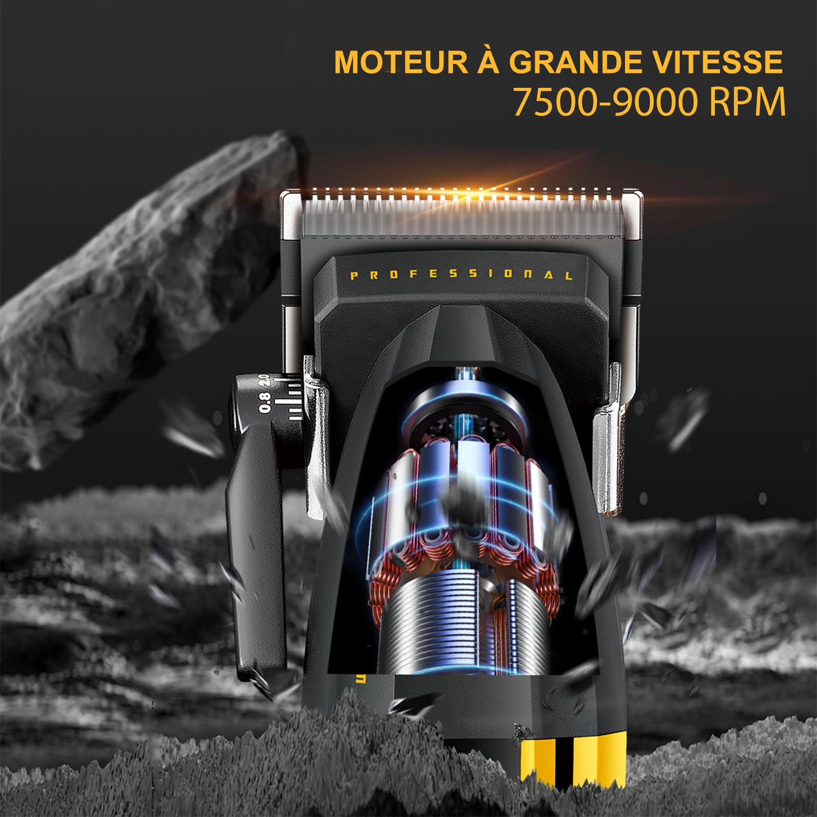 VGR 285 Fresh Fade Tondeuse à Cheveux Hommes Professionnel, 9000 RPM Tondeuse Pro Sans Fil pour Coupe de Cheveux Compacte Légère Polyvalente avec Indicateur LED, USB Rechargeable