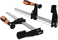 Vista 6 de WEN 10236F2 Abrazaderas de barra de acero de ajuste rápido de 36 pulgadas con garganta de 2.5 pulgadas y mango de microajuste, paquete de dos