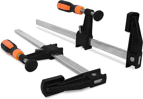 Miniatura 6 de WEN 10236F2 Abrazaderas de barra de acero de ajuste rápido de 36 pulgadas con garganta de 2.5 pulgadas y mango de microajuste, paquete de dos