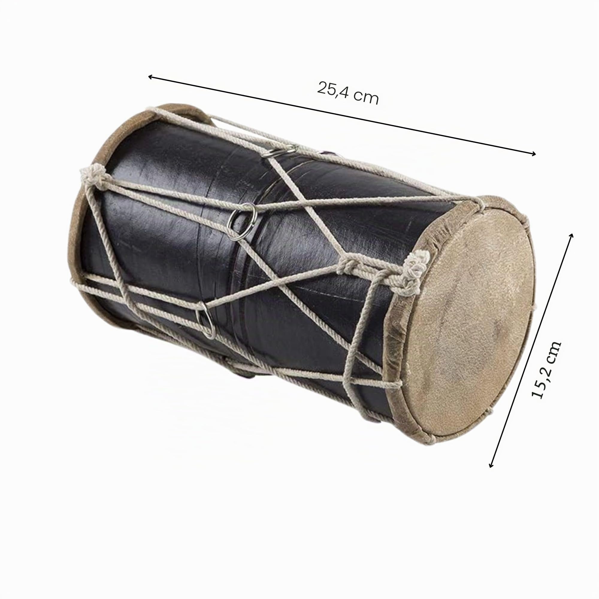 Fait à la main en bois et en cuir classique indien Folk Tabla Drum Set percussions à main du monde Instruments de musique Punjabi Dhol Dholak Dholki Fun pour adultes enfants anniversaire pendaison