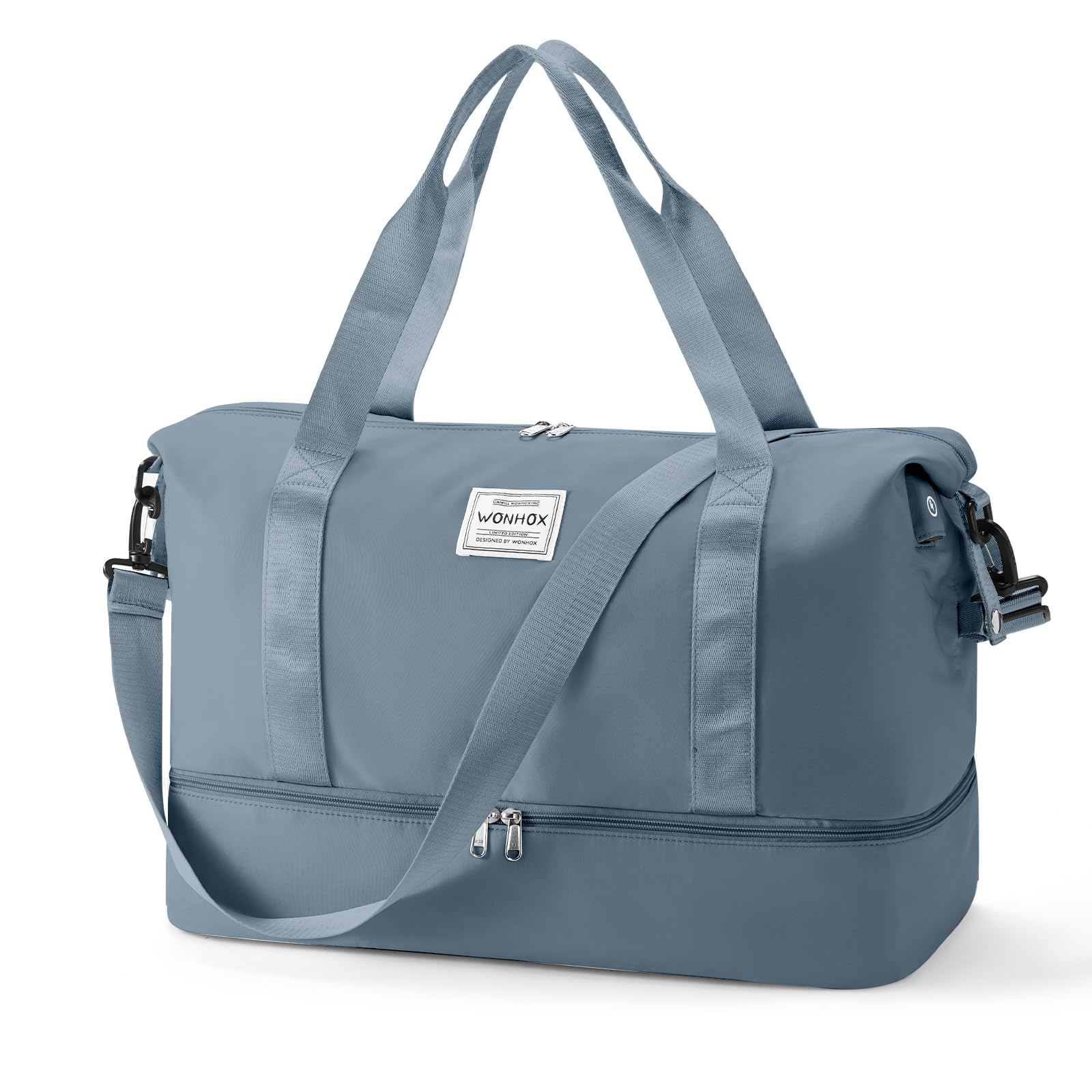 Borsone da Viaggio Donna, Bagaglio a Mano Borsa da Viaggio con Scomparto per le Scarpe, Borsa Sportiva Borsone da Palestra Grande, Borsa da Weekend, Borsa per Ospedale,I3-Blu reale