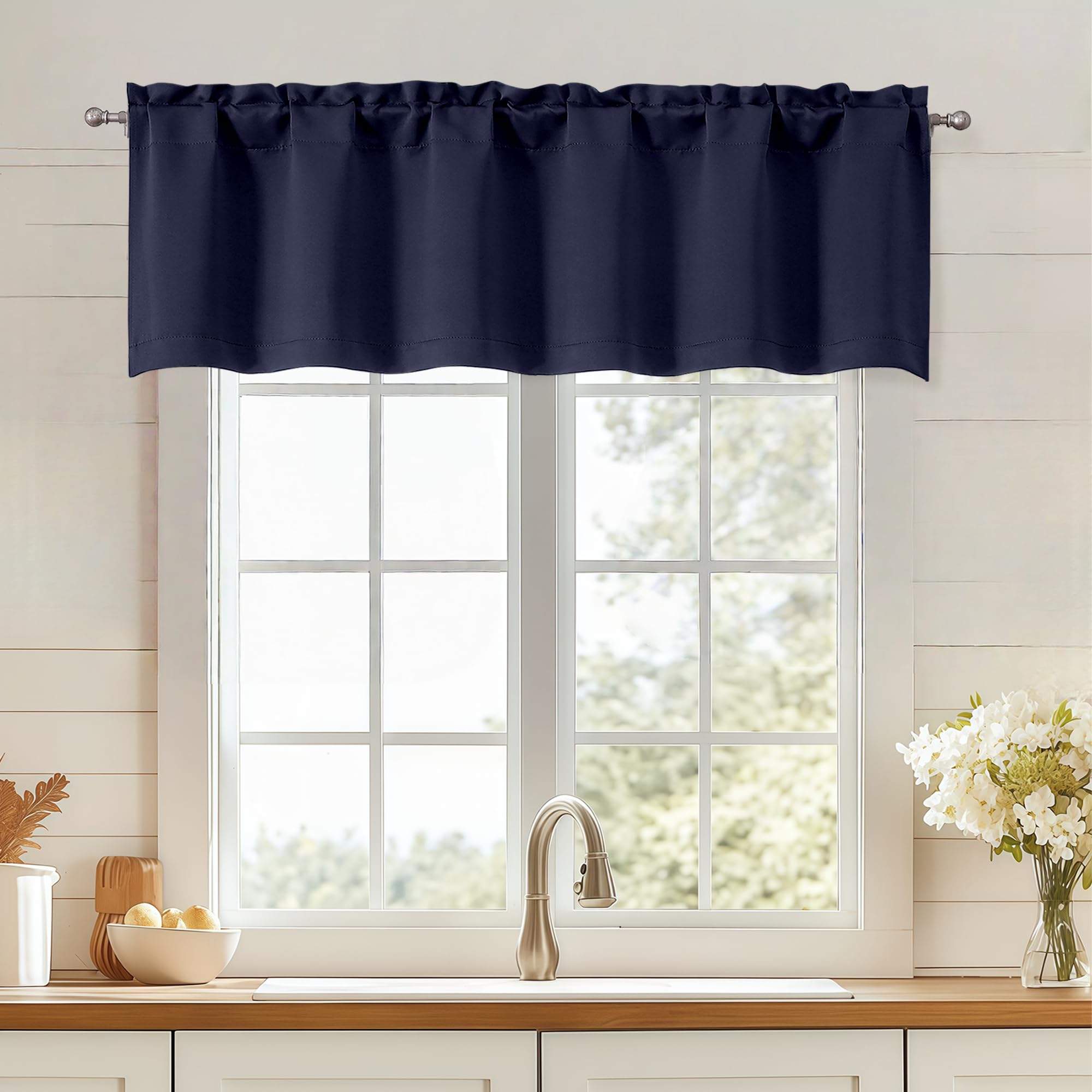 GYROHOME Tende per porte in tinta unita, blu navy con occhielli per oscuramento, trattamento oscurante, pannello singolo, per porte e finestre, 254 x 243 cm
