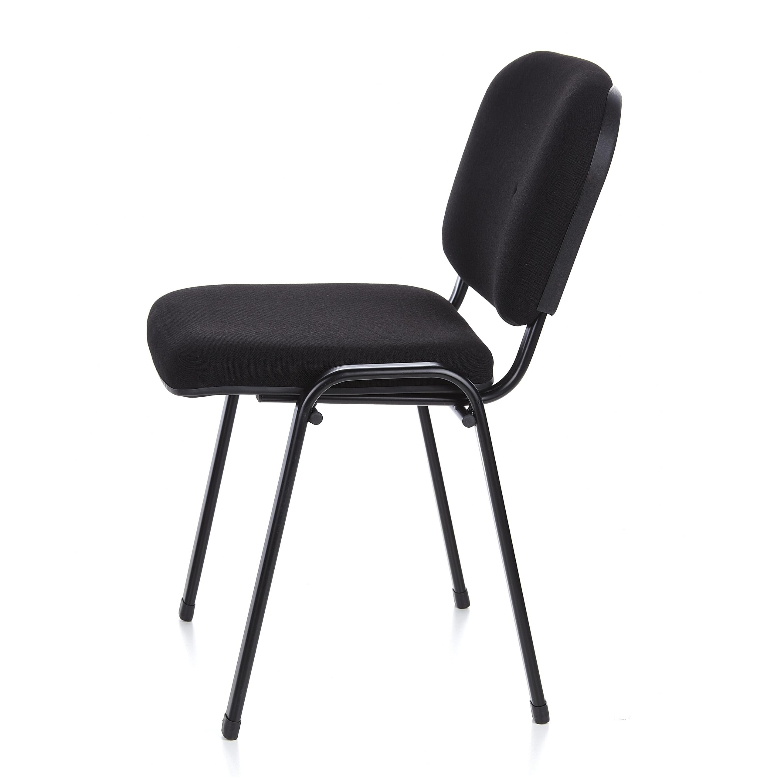 hjh OFFICE Chaise De Visiteur Empilable XT 600 Chaise de Conférence, Siège Confortables Peu Encombrant Bureau Salle de Réunion Espace de Réception, Tissu Noir