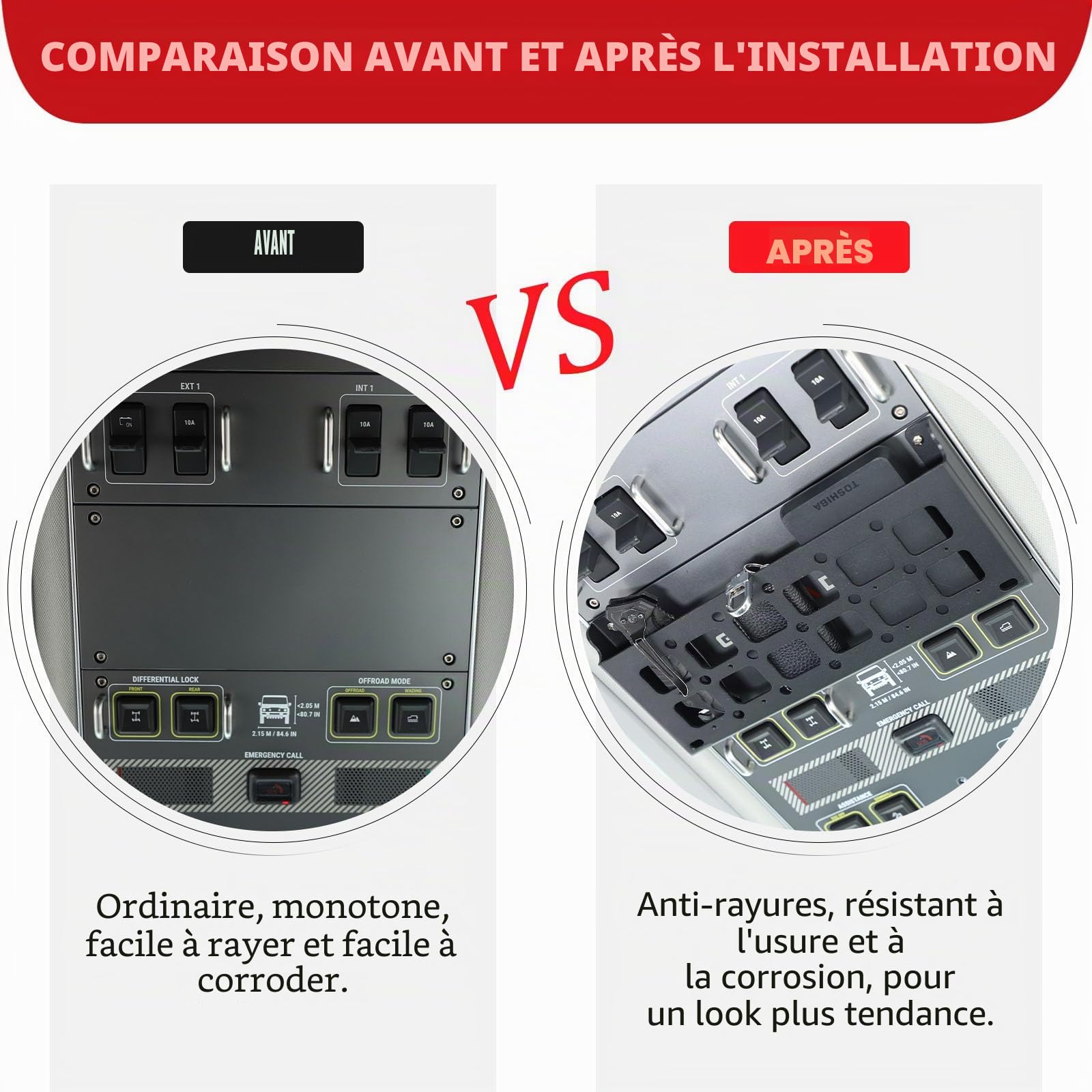 Porte-bagages de toit de voiture compatible avec Ineos Grenadier 2020-2024 - Panneau de commande de toit intérieur - Panier de rangement - Accessoires de voiture