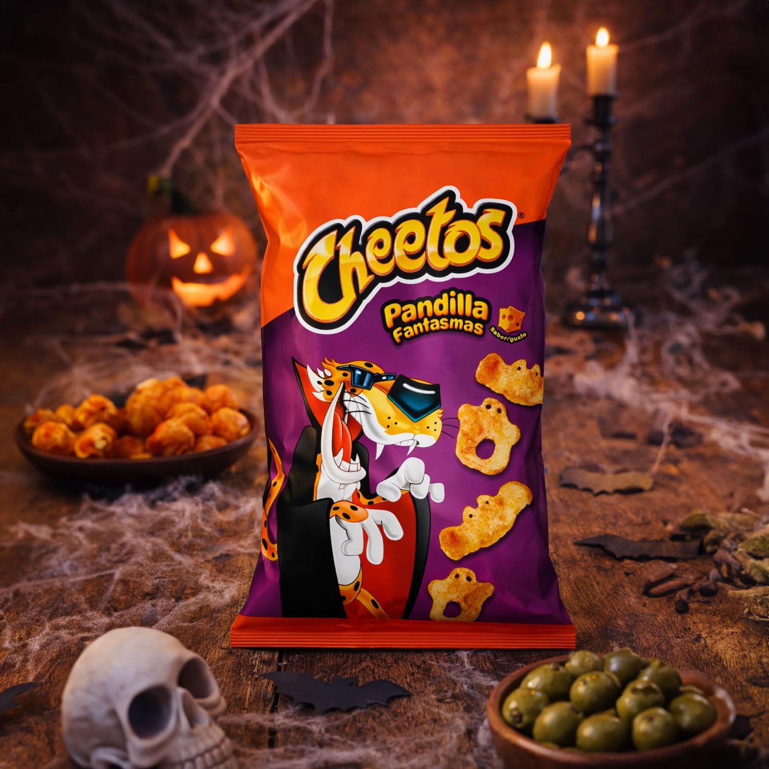 CHEETOS Pandilla Snack de Maíz Frito Sabor Queso para Fiestas y Eventos, Bolsas Individuales de 75 g, Pack de 15