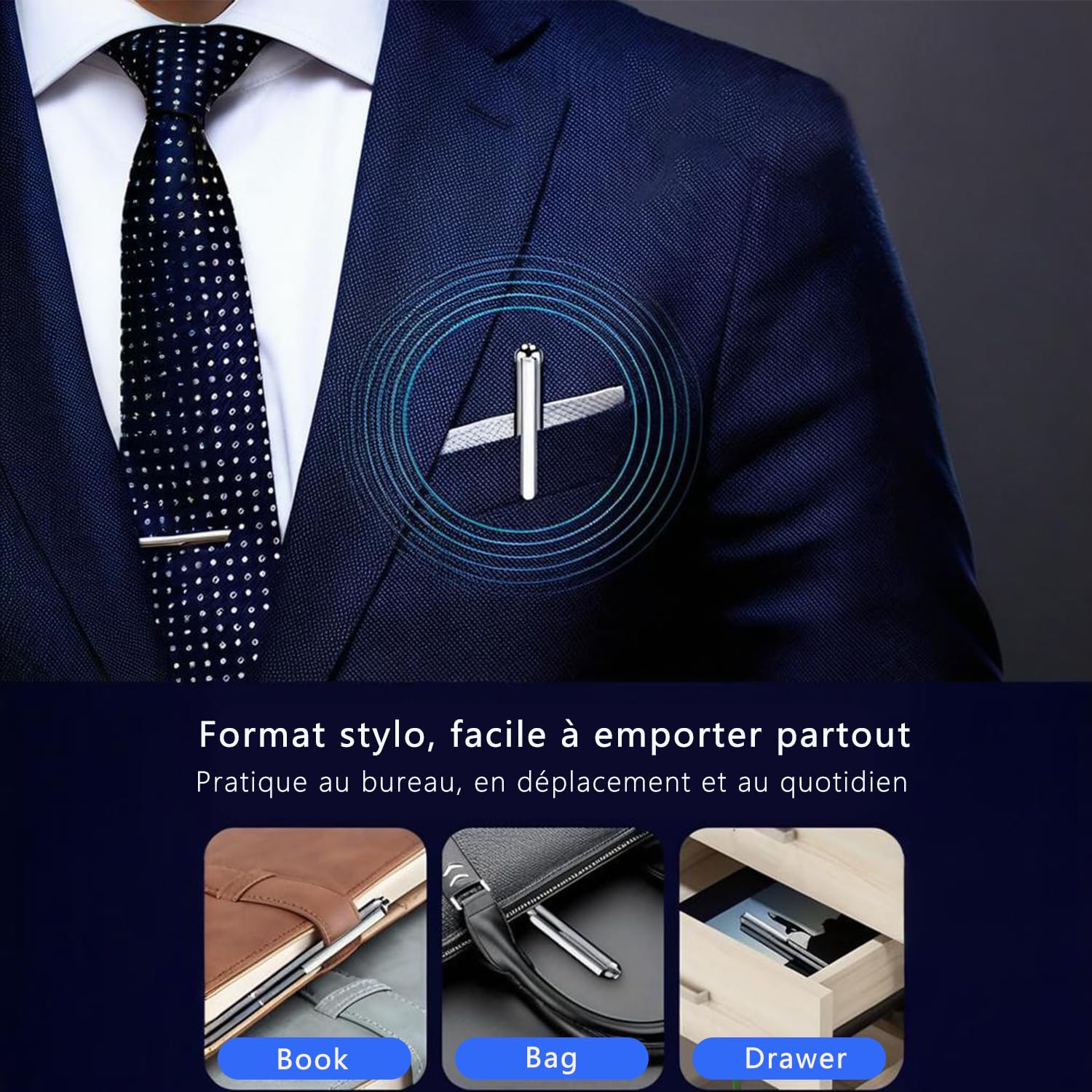 Stylo dictaphone avec Transcription Via Application, Micro 360°, Enregistrement 1 clic, Traduction en Temps réel, Batterie 10 h, mémoire 16 Go, pour réunions, Cours et entretiens