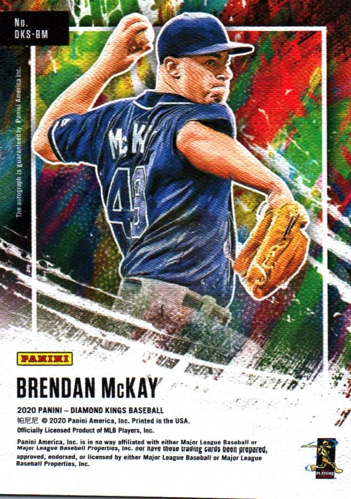 Brendan McKay Autographed Diamond Kings Collectible Baseball Card - 2020 Panini Diamond Kings Baseball Card #DKS-BM (Rays) Free Shipping & Tracking