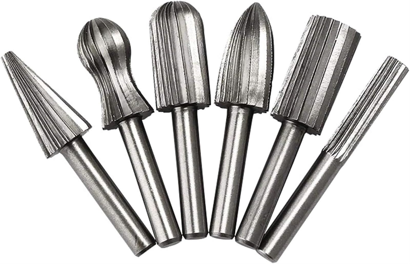 Lima de escofina de metal, juego de limas de aguja, 6 piezas de vástago redondo de 6 mm, pulido y pulido, broca, fresa, lima rotativa eléctrica, tallado en madera, cabezal de molienda, lima resistente