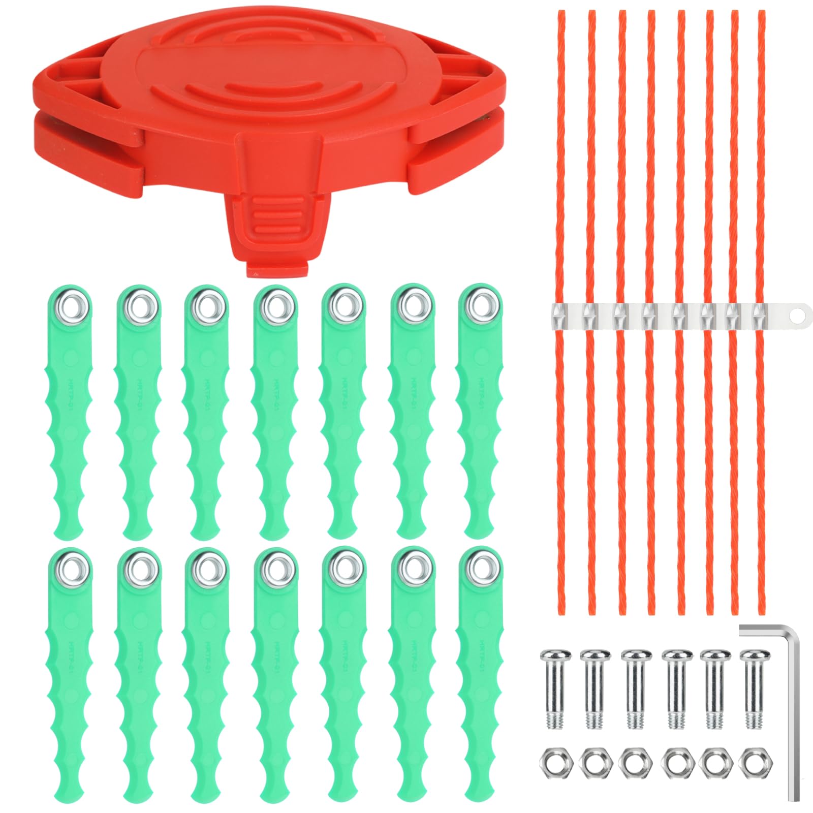 SF-080 String Trimmer Blades Head Compatible with Black Decker SF-080-BKP GH3000 LST540 GH3000R LST540B Weed Eater,with 14 Pack Quickload Blades &amp; 8 Pack 0.11" Flexible Line Parts (30 Pack)