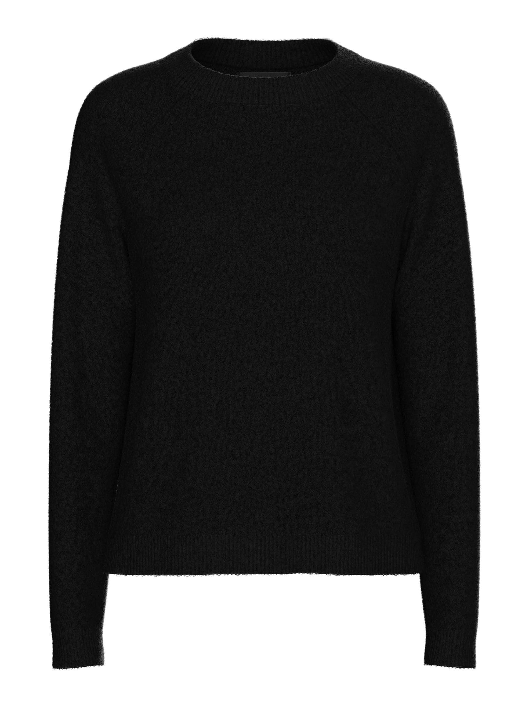 Pieces Women's Black Pcjuliana Ls O-Neck Knit Noos Bc Pullover, S