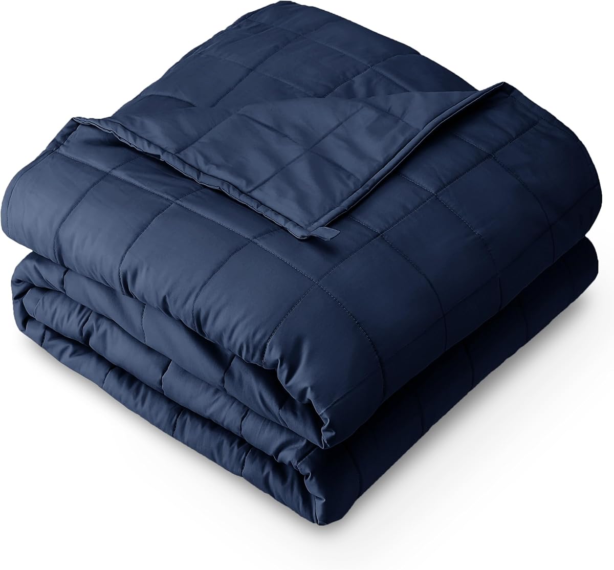 Cotton Weighted Blanket (Dark Blue, 40"x60" 10lbs) | Twin or Full Size, All-Natural 100% Cotton, Premium Heavy Blanket Nontoxic Glass Beads