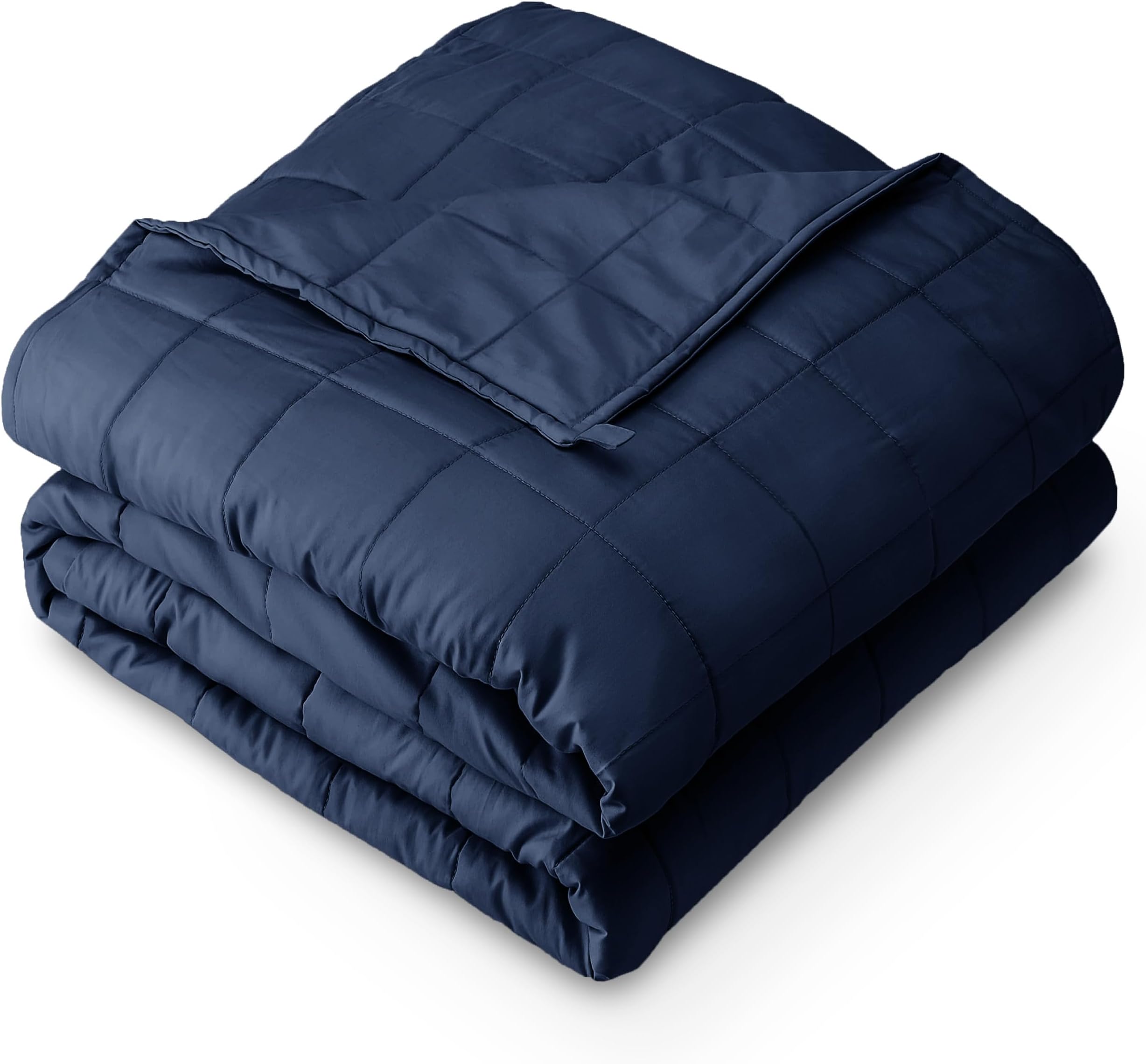 Weighted Blanket Twin or Full Size 7lb (40" x 60") - All-Natural 100% Cotton - Premium Heavy Blanket Nontoxic Glass Beads (Dark Blue, 40"x60")