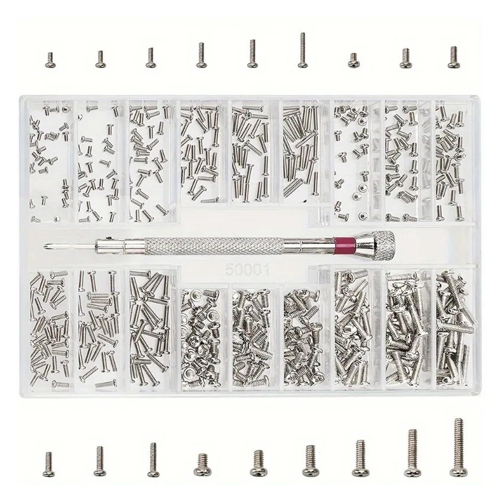 Set di Mini Viti da 500 Pezzi Micro Viti for Computer Portatile Viti for Riparazione Occhiali da Sole for Occhiali da Sole Strumenti Hardware