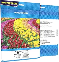 Filme Adesivo Vinil, Masterprint, Inkjet, A4, 150 Gramas, Transparente, A Prova D'água, Pacote Com 10 Folhas