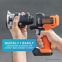 Vista 2 de BLACK+DECKER Accesorio de enrutador de matriz para taladro inalámbrico con accesorio multiherramienta para inflador (BDCMTR y BDCMTHPI)