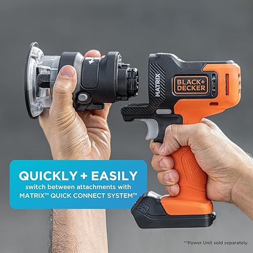Miniatura 3 de BLACK+DECKER Accesorio de enrutador de matriz para taladro inalámbrico con accesorio multiherramienta para inflador (BDCMTR y BDCMTHPI)