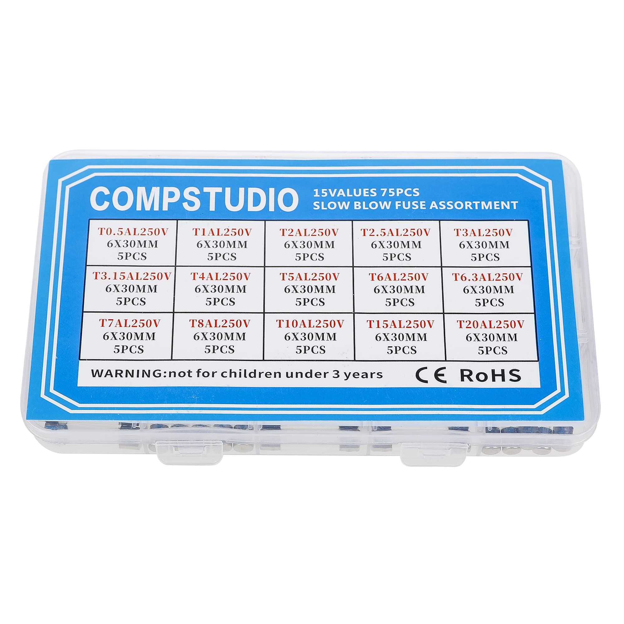 75Pcs 6x30mm Slow Fuse