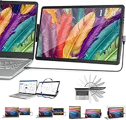 【armazém brasil】Extensor de tela de laptop, monitor de computador portátil de 11,6 polegadas, monitor de computador portátil giratório Para Laptop PC Phone, Conectado Com Type-C/Hdmi, Plug And Play