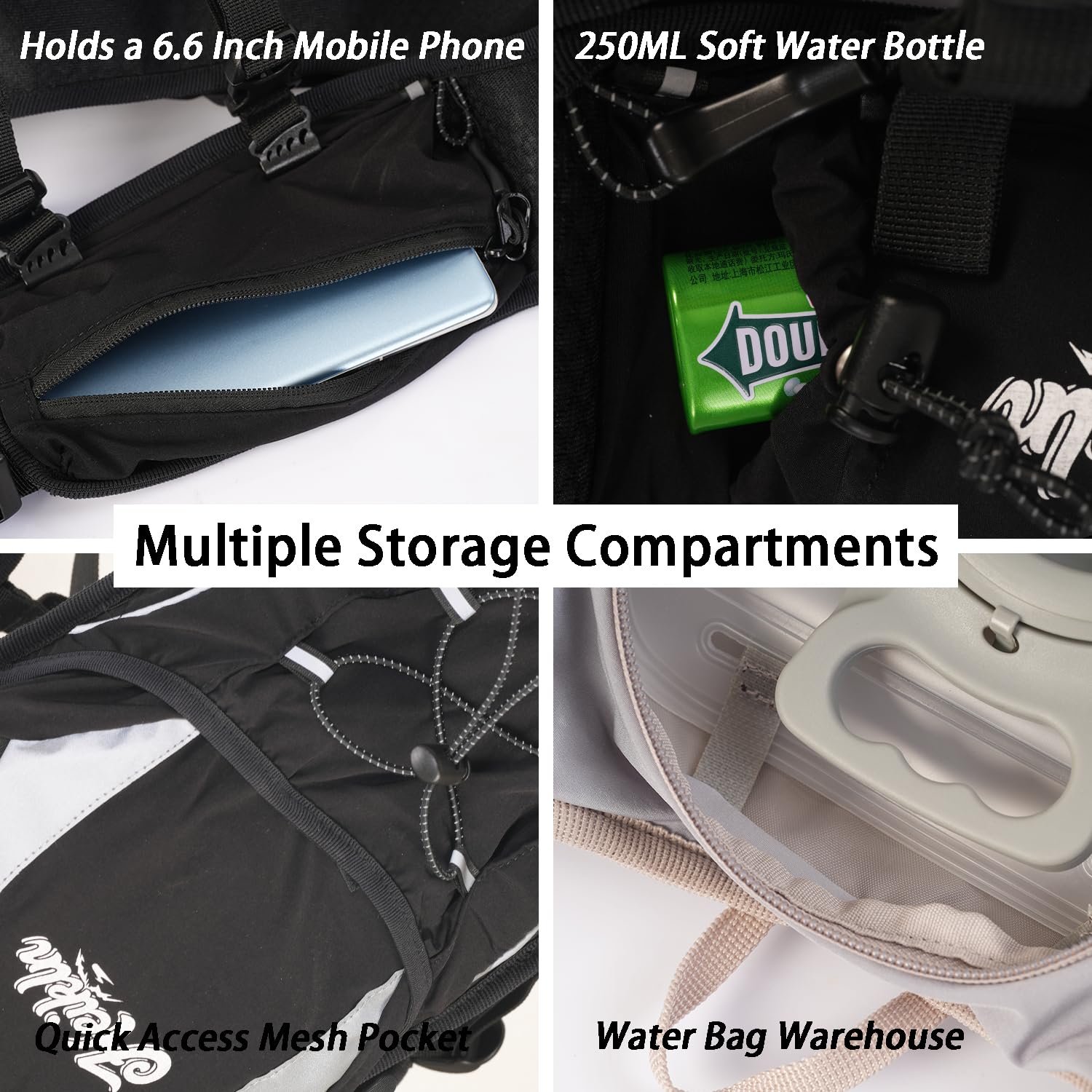 Mochila de hidratación, mochila de agua ligera con bolsa de agua de 2 litros para correr, chaleco de hidratación para senderismo, correr, ciclismo, senderismo