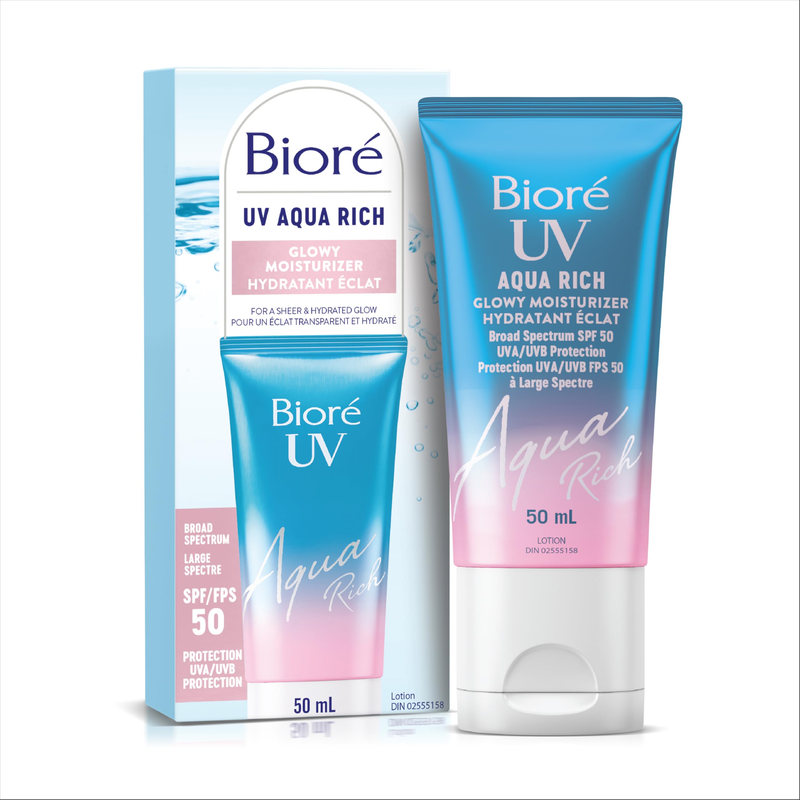 Bioré UV Aqua Rich Glowy Moisturizer – SPF 50 50mL : Amazon.ca