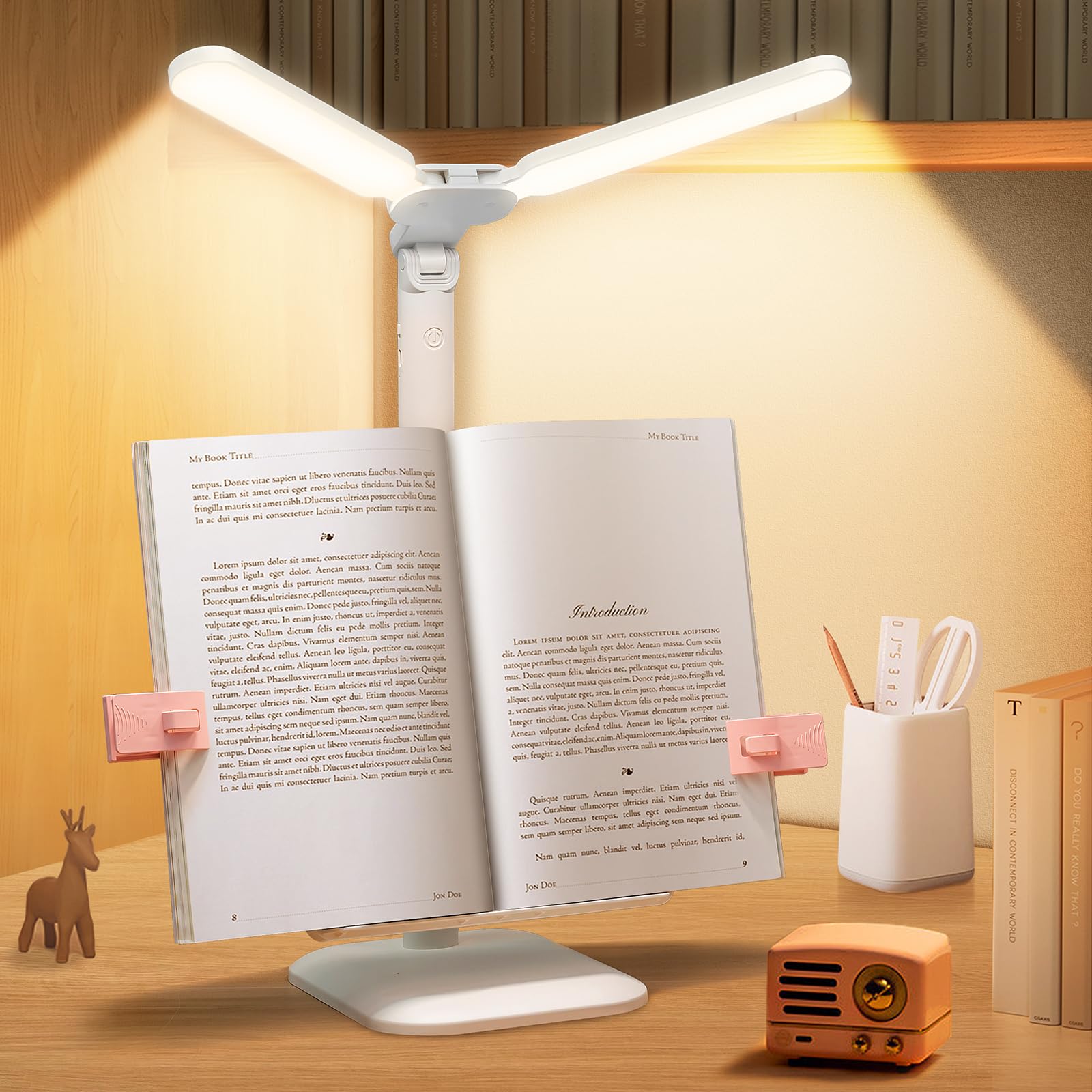 Ubuy Ledgle Desk Lamp LEDGLE Rechargeable LED Book Light Hands