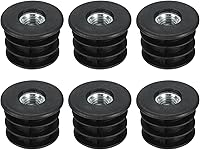 Vista 12 de Uxcell 4 piezas de insertos roscados M8 para tubo redondo de 0.748 in/0.75 pulgadas, insertos de plástico negro para tapas de extremos de silla
