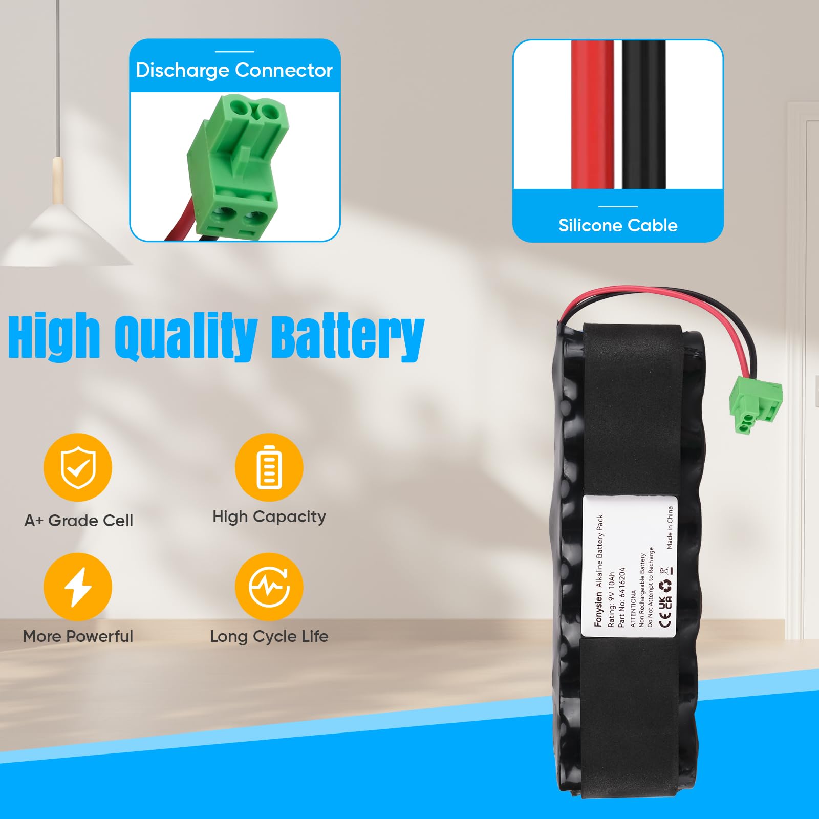 BPX 6416204 Batterie Compatible avec SEFRX 6416204 Sirène, Delta Dore, Tyxal SIRX, SERX, SEFX, SEFRX, Syderal SE Sirène, BPX 6401021, 6416204, Bat 16204, 1285001, 64040145, 6404016