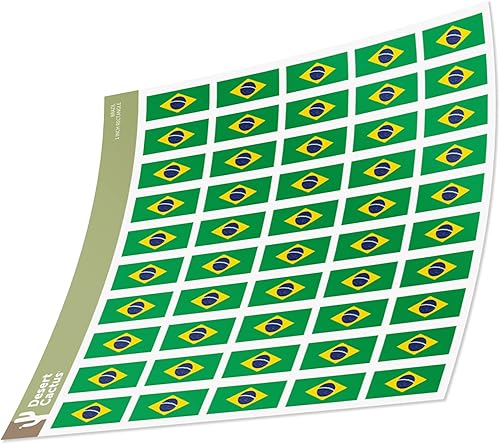 Etiqueta engomada de la bandera del país de Brasil, rectángulo de 1 pulgada, 50 piezas en total, para niños, logotipo, álbum de recortes, coche,