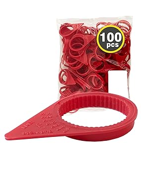 Checklink Wheel Nut Indicator and Retainer Visual Indicator for Fleets, Industrial Trucks, Agricultural Vehicles, and Goods Transporters Lug Nut Arrows Red 33 mm (Bag of 100 Pcs)