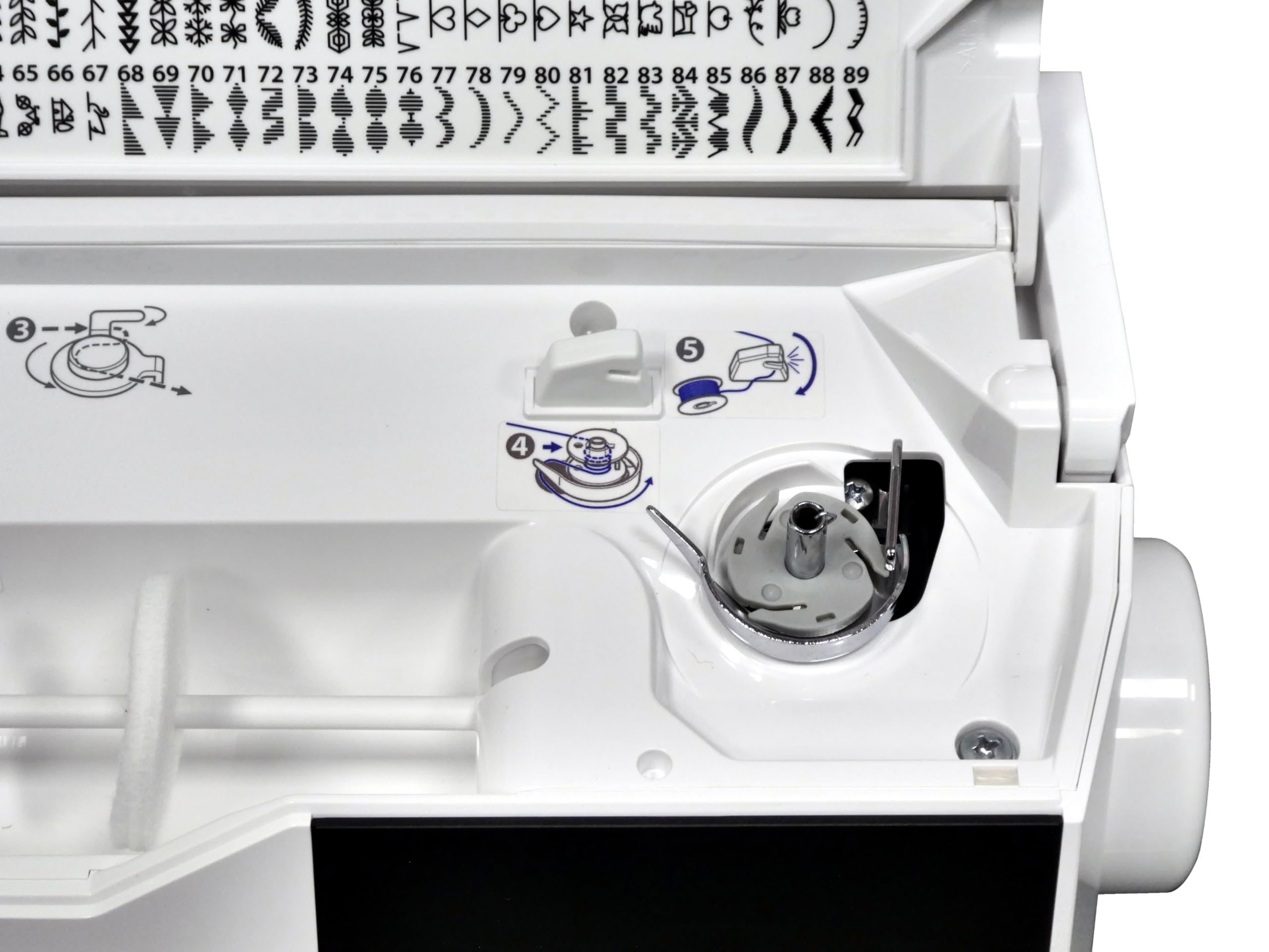 W6 Nähmaschine N 3300 Pro mit 7 Segmente/Punkte Transporteur, verstellbarem Nähanpreßdruck, Sicherheitsfunktion für Zwillingsnadel, LED-Display für Stichfunktionen, 120 Programme