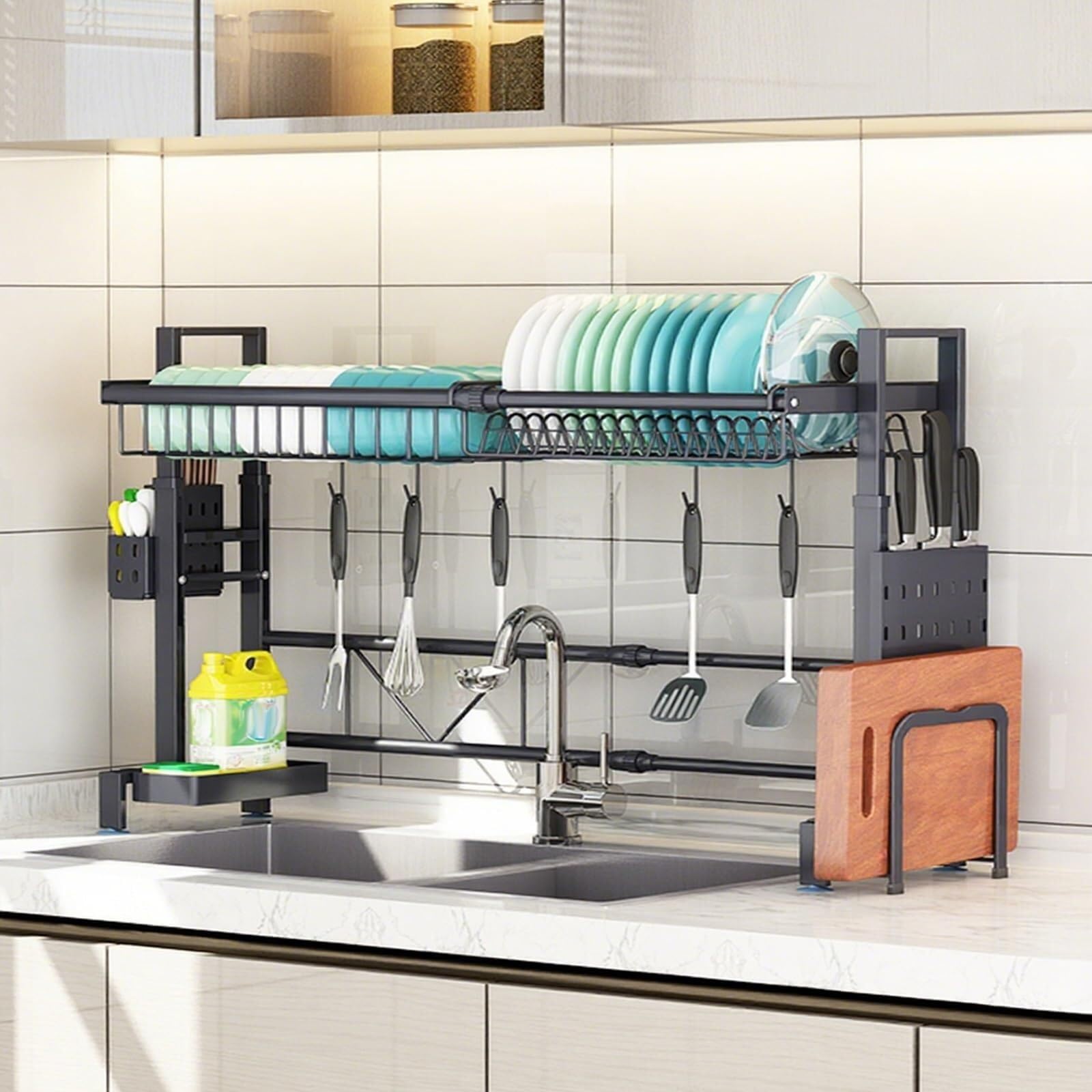 Over The Sink Dish Drying Rack (Expandable Height and Length) dish drainer