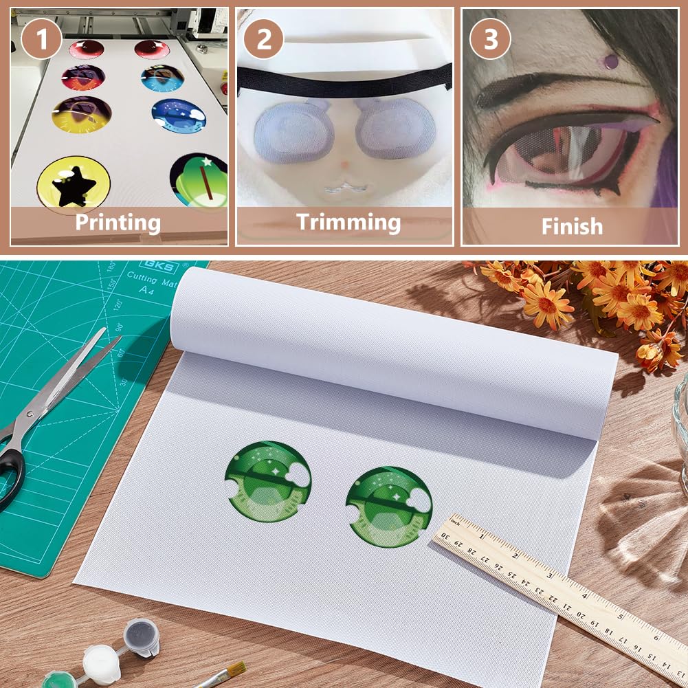 Pndeyo Fursuit Lot De 10 Feuilles De Maille En PVC Imperméable Et Imprimable Pour Accessoires De