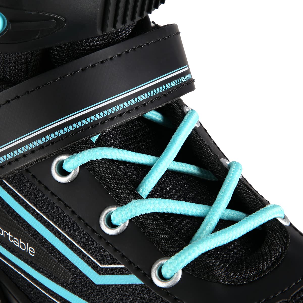 Nils Extreme Inline Skates Damen Inliner ABEC7 Verstellbare Inlineskates für Kinder (Schwarz-Türkis, 39-42), (NA1169A)