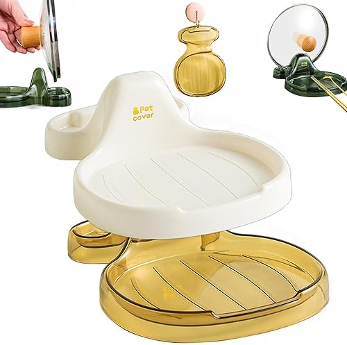 Miniatura 12 de Espátula de cocina multifunción, soporte multifuncional para espátulas de cocina con soporte de tapa, soporte para cuchara con soporte para tapa