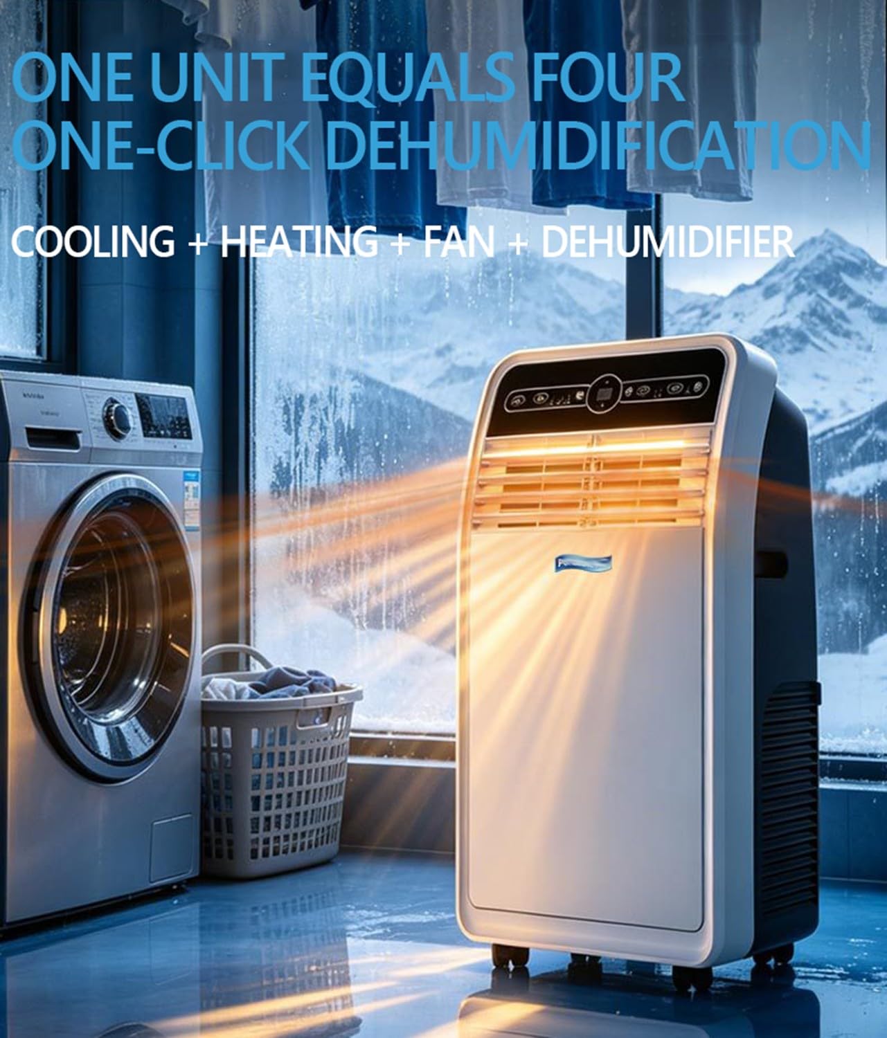 Condizionatore d'Aria Portatile da 18000 BTU con Ruote E Telecomando, unità di Climatizzazione Mobile 3 in 1 per Soggiorno, Ufficio, Palestra, Garage, Raffreddamento Rapido