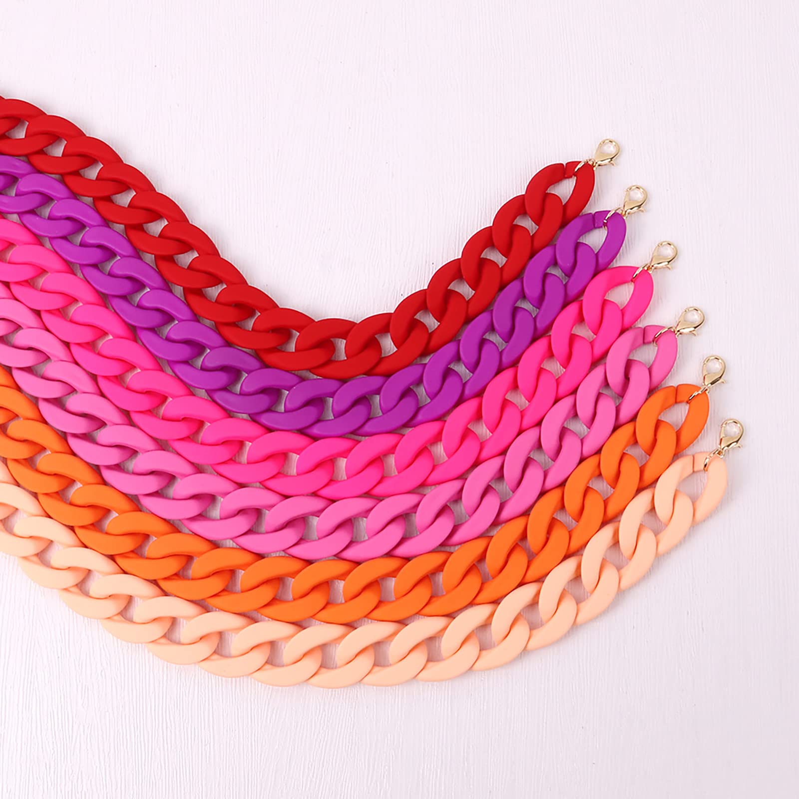 Colorate Collane Colorfy Resin Link Catena Candy Acrilic Choker con gradata ficcanaso da Cartone Leggero Punk per Donne di Gioielli Blu
