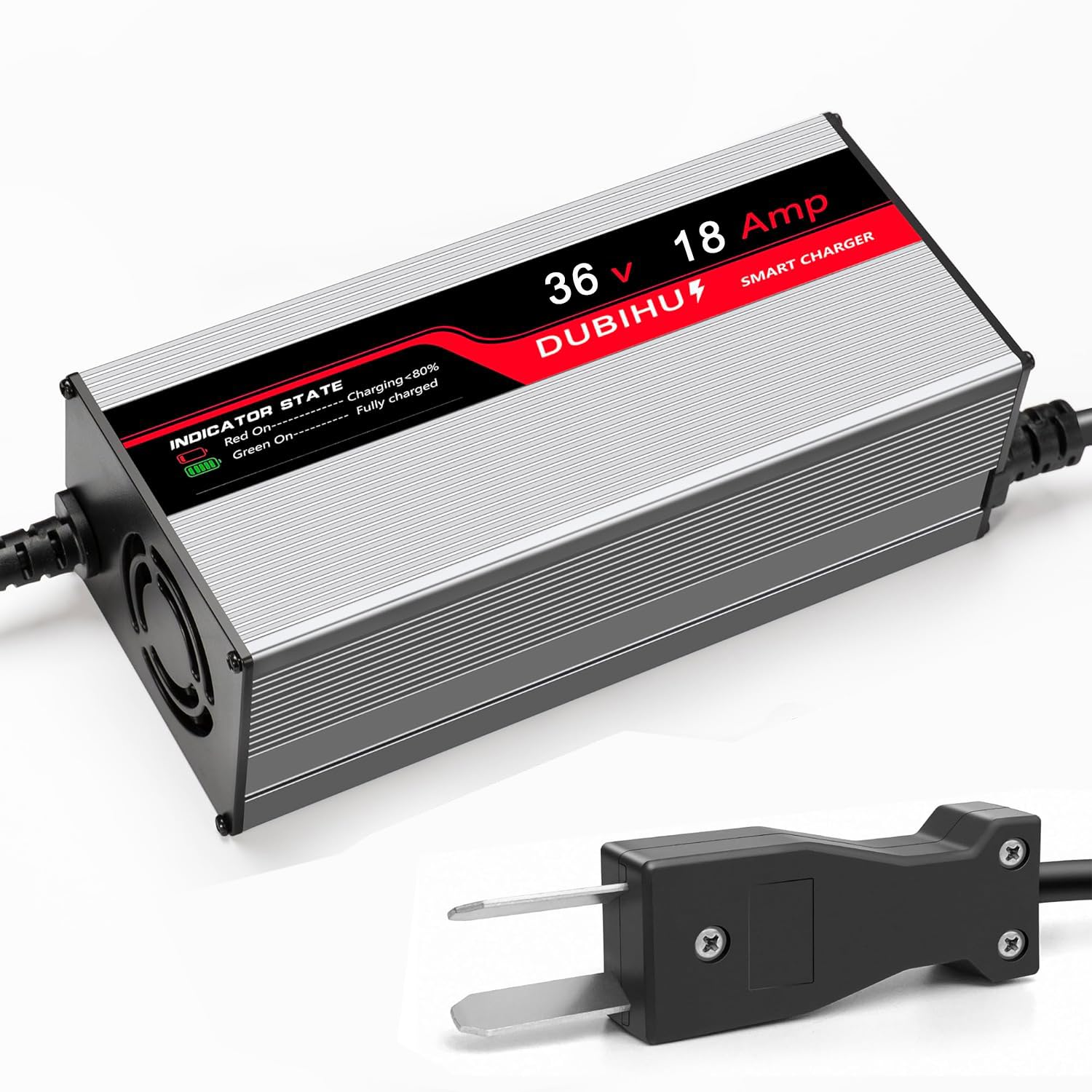 DUBIHU 36V 18A Golf Cart Battery Charger for Lead Acid Batteries ，16FT Long Cable, Works with Club Car & Yamaha Crowfoot ，Intelligent 3-Stage Charging