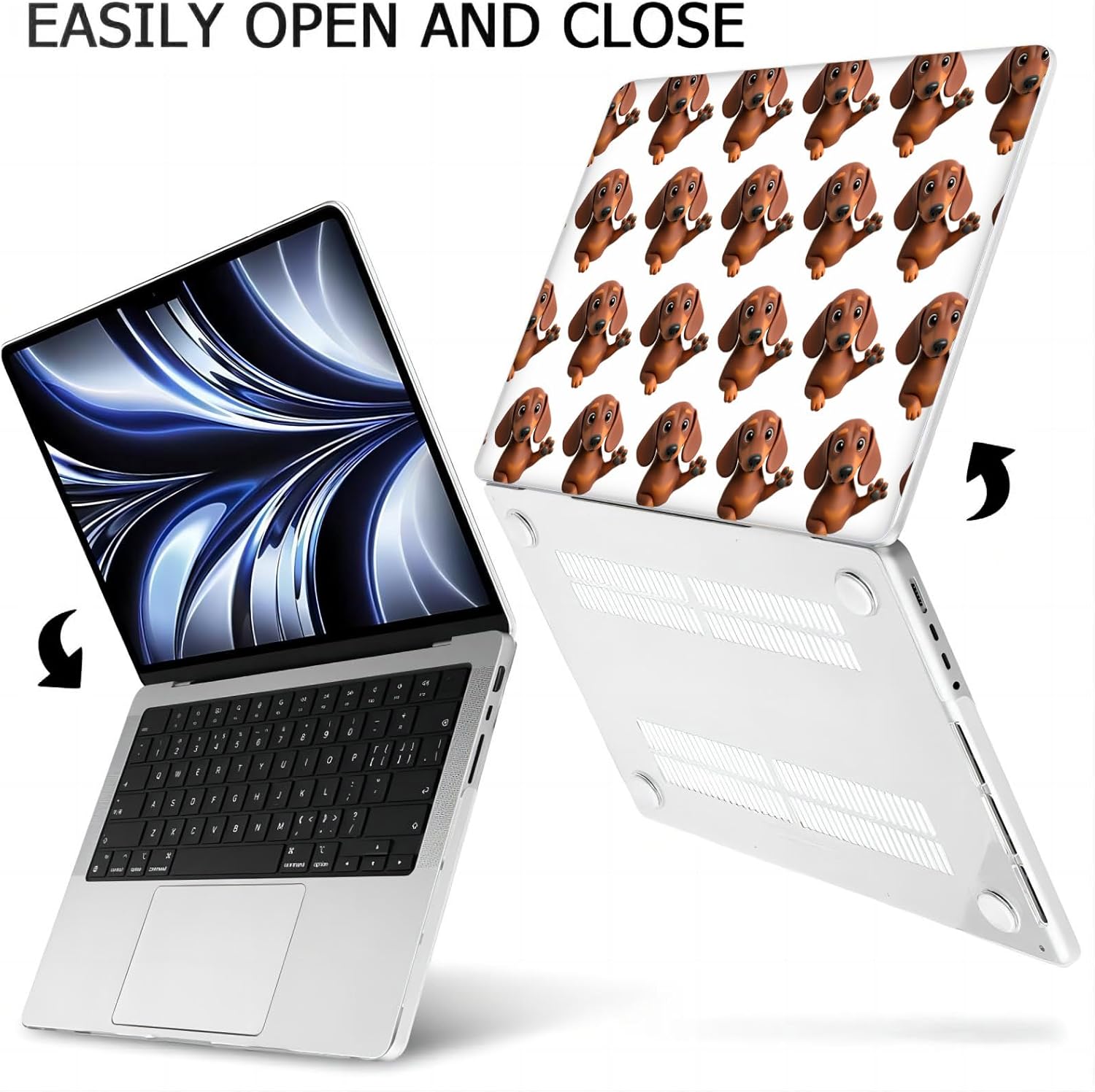 Compatible with MacBook Neo 13-inch, Hard Shell Case with Keyboard Cover and Screen Protector (A3404 A18 Pro chip, 2026 Release) - Dachshunds MD8540