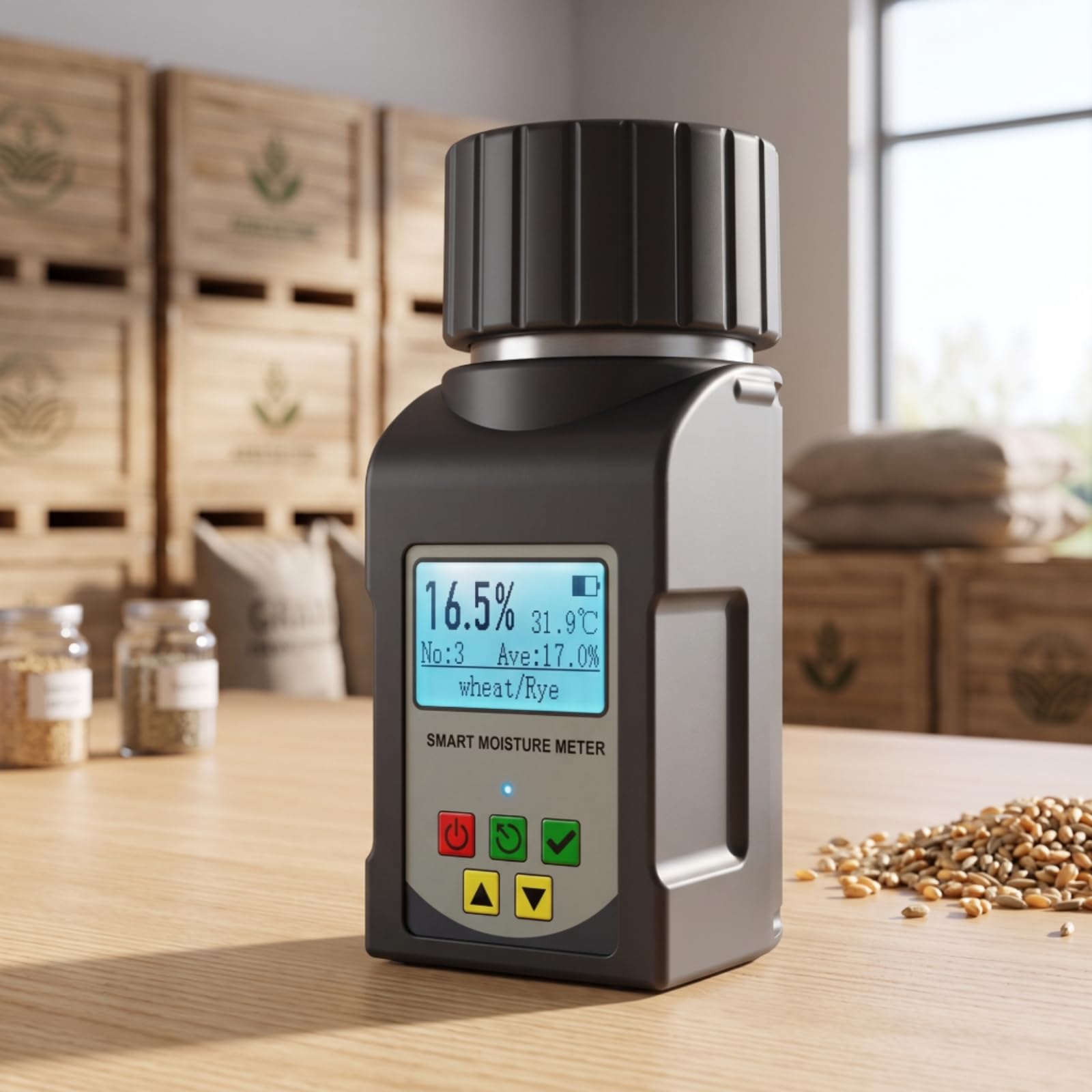 Qianly E Higrómetro Portátil Medidor Temperatura y Humedad Retroiluminado para Agricultores